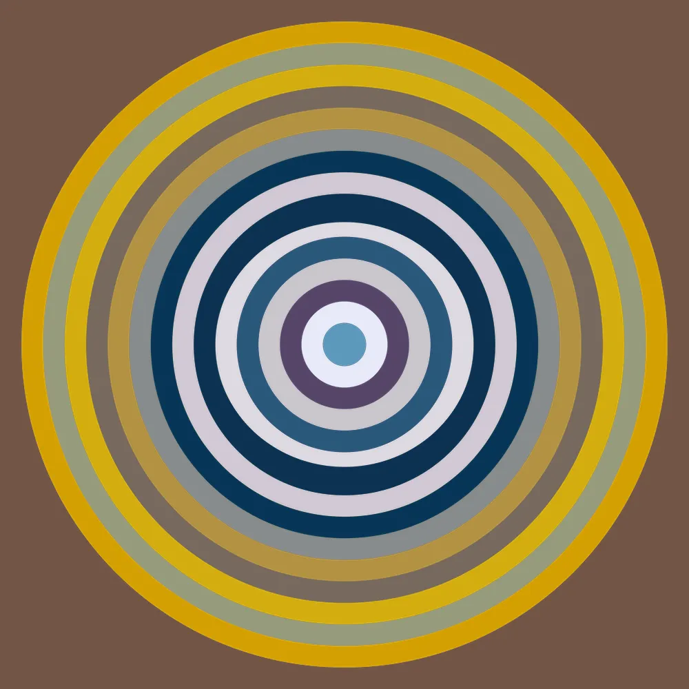 This generative art project takes the color gradient from artworks of eight incredible artists and combines them through a series of interleaving concentric circles. It is an homage to these artists and an appreciation of each of their distinctive styles. The artists featured in this project are Andrew Semark, Ayla El-Moussa, Cath Simard, Grant Yun, Jessica Cardelucci, Joey L, Sam Spratt, and Tania Rivilis.