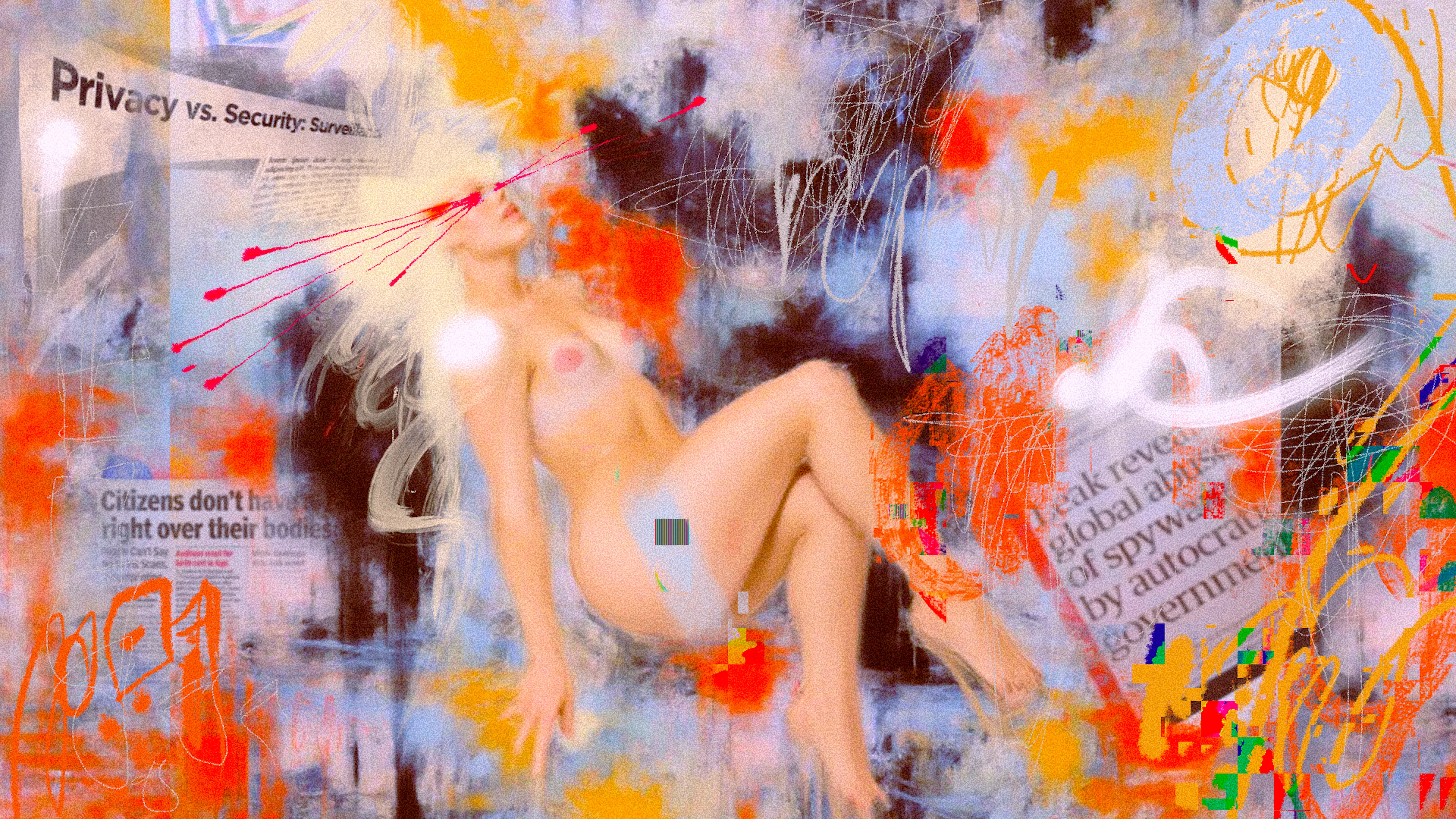 "1984. Part 1, Chapter 1. The people of Oceania are constantly being monitored by the Party." -George Orwell, 1984

Digital painting x collage by Rocketgirl