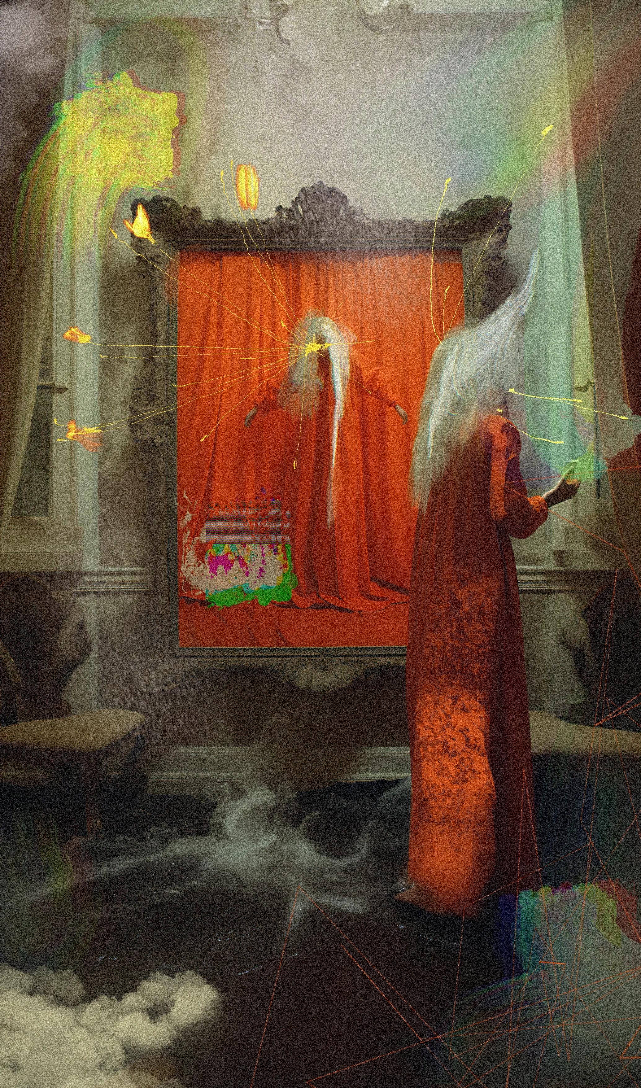 [SPECULO = MIRROR]

In a secluded village nestled deep within the misty woods, a secretive cult (ARCANUM ACQUAE OBSCURAE) formed, its existence known only to a chosen few. 

This enigmatic group revered water as the source of life, conducting rituals that harnessed its power for healing and divination. At the heart of their hidden sanctuary, a strange mirror hung, its origins shrouded in mystery. 

Believed to possess the ability to peer into the depths of one's soul, this ancient looking glass played a central role in the cult's ceremonies, reflecting not just physical appearances but the innermost thoughts and desires of those who dared to gaze into its watery depths. 

Whispers of its mystic properties drew the curious and the wary alike, making it a focal point of intrigue in the village, where secrets flowed as freely as the rivers that the cult worshipped.

(AI x digital painting by Rocketgirl)
