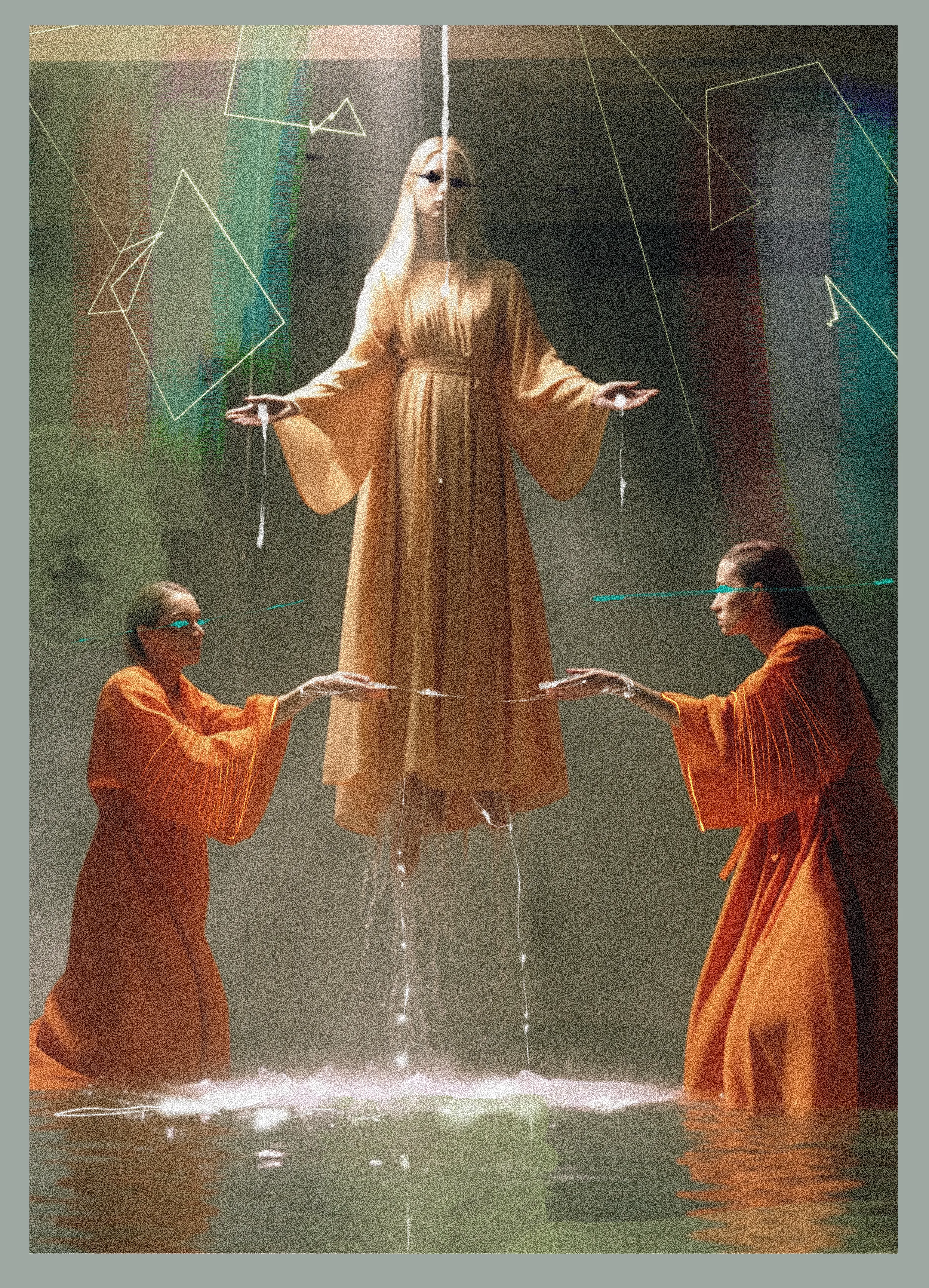 // EXSURGENS = RISING UP //

[Ritual: Rite of Transcendence]

And it came to pass, as the seekers of truth delved deeper into the sacred mysteries, a revelation of levitation unveiled itself as a divine gift bestowed upon the chosen. In the presence of heightened faith, the faithful experienced the ethereal manifestation of liberation, their bodies defying the earthly laws that bound them.

As they surrendered to the currents of divine energy, a celestial force elevated their beings above the earthly realm. With hearts unburdened by the weight of existence, they soared upon unseen currents, transcending the limitations of mortal flesh. The sacred scriptures spoke of this miraculous ascent, affirming that through unwavering devotion, the devout shall experience the sublime grace of levitation. 

Let the faithful rise above the constraints of the material world, their spirits untethered, as they ascend towards the celestial realms, embracing the divine communion that flight bestows.

[The collector of this token will hereby become a member of the Arcanum Aquae Obscurae and will be entitled to the great rewards it will bring both spiritual and metaversal]

Bidders edition inc. for all [CLAVIS]

AI + Analog + Digital Painting by Rocketgirl @rocketgirl