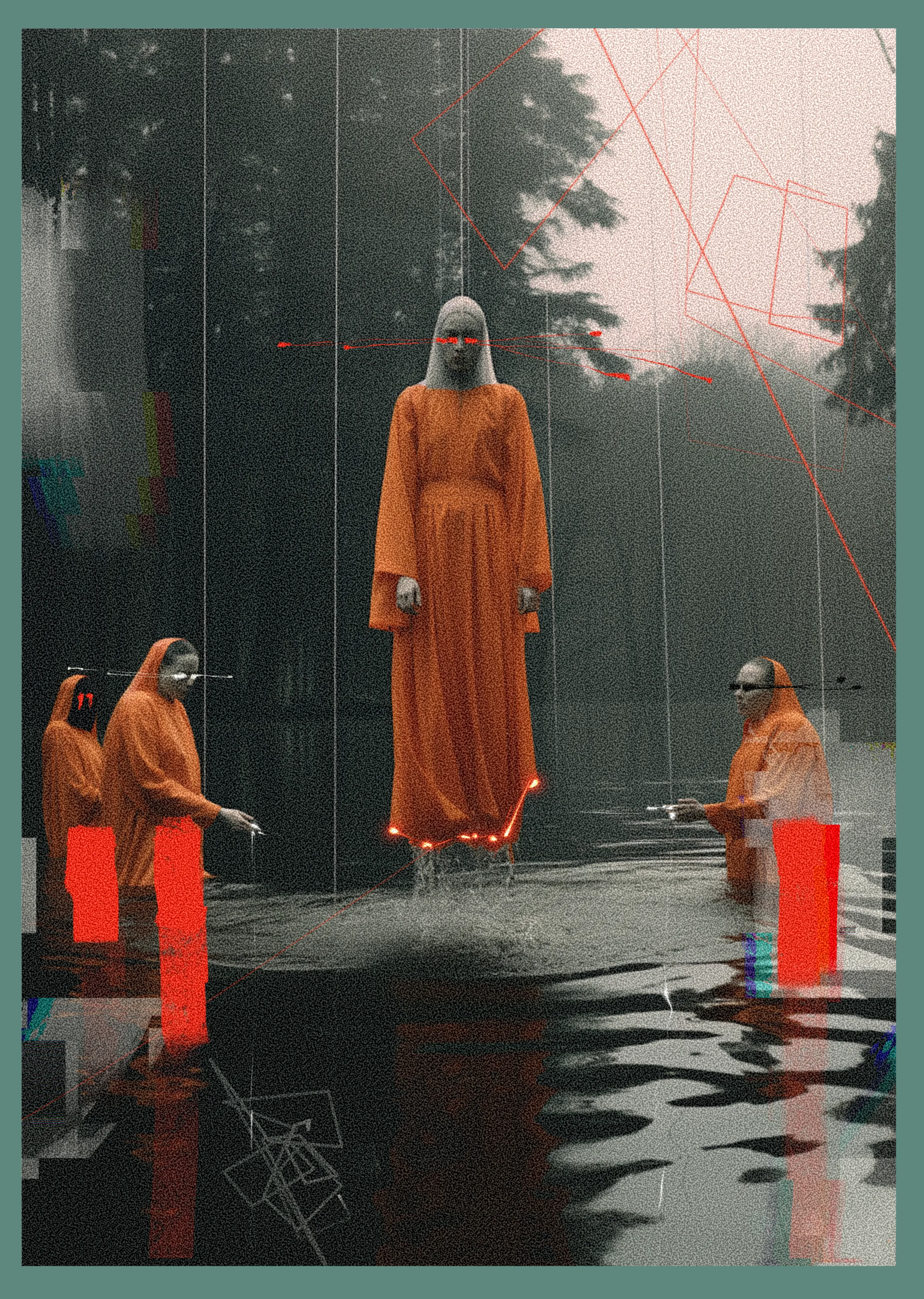 // ELECTUS = CHOSEN ONE //

[Ritual = Rite of Transcendance]

In the summer month of July, most important to the Arcanum Aquae Obsurcae, a sacred ceremony unfolds by the tranquil shores of a pristine lake. The faithful, adorned in garments of purest orange, gather with reverence, their hearts attuned to the divine.

In the presence of their chosen leader, the anointed one, they witness the ceremonial initiation into sacred waters. With each step into the crystalline lake, the chosen one surrenders their mortal identity, guided by the celestial currents that guide their path. As the waters embrace their form, they are reborn, baptized in the sanctity of the lake's depths. Their spirit merges with the ebb and flow, becoming an embodiment of divine purpose.

Let this ceremony in the sacred lake be a testament to the chosen one's divine destiny, as they emerge from the waters transformed, anointed with the cosmic energies that flow through the depths.

[The collector of this token will hereby become a member of the Arcanum Aquae Obscurae and will be entitled to the great rewards it will bring both spiritual and metaversal]

Bidders edition inc. for all

AI + Analog + Digital Painting by Rocketgirl @rocketgirl