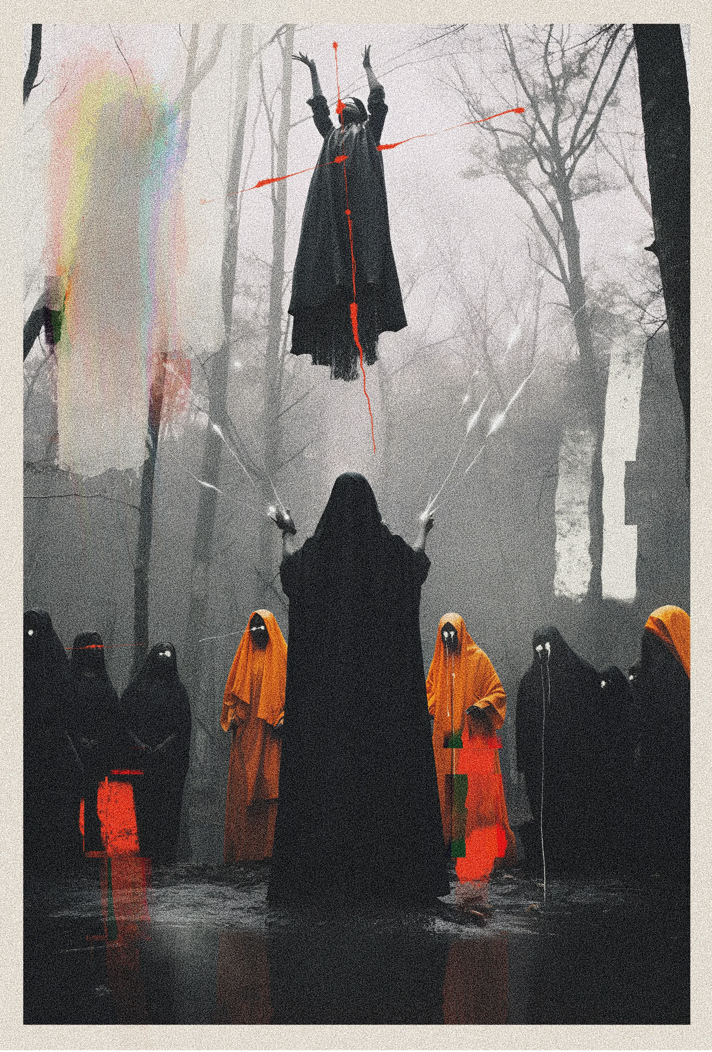 // RESURREXIT DEUS  = RISEN GOD //

[Ritual: Rite of Transcendance]

In the sacred chronicles of the revered cult, a divine ritual amidst the enchanting embrace of a moonlit wood. Under the constant glow of moon, the faithful gather to partake in a rite of levitation. 

As they enter the sacred grove, whispers of reverence fill the air, mingling with the rustling leaves and the songs of night creatures. In unison, the devoted raise their voices in harmonious chants, calling upon celestial energies to lift them beyond earthly limitations. With hearts aflame with devotion, they surrender to the mystical currents of the moonlit wood, feeling their bodies buoyed by invisible forces. 

As their feet leave the ground, they become vessels of divine light, defying gravity's grip. Their spirits soar amidst the moon's gentle caress, each levitating form a testament to the boundless power of faith. 

Let the cult's levitation ceremony in the moonlit wood be a testament to the transformative heights that devotion can reach, as the faithful elevate their beings towards the celestial realm. It is done.

[The collector of this token will hereby become a member of the Arcanum Aquae Obscurae and will be entitled to the great rewards it will bring both spiritual and metaversal]

Bidders edition inc. for all

AI + Analog + Digital Painting by Rocketgirl @rocketgirl
