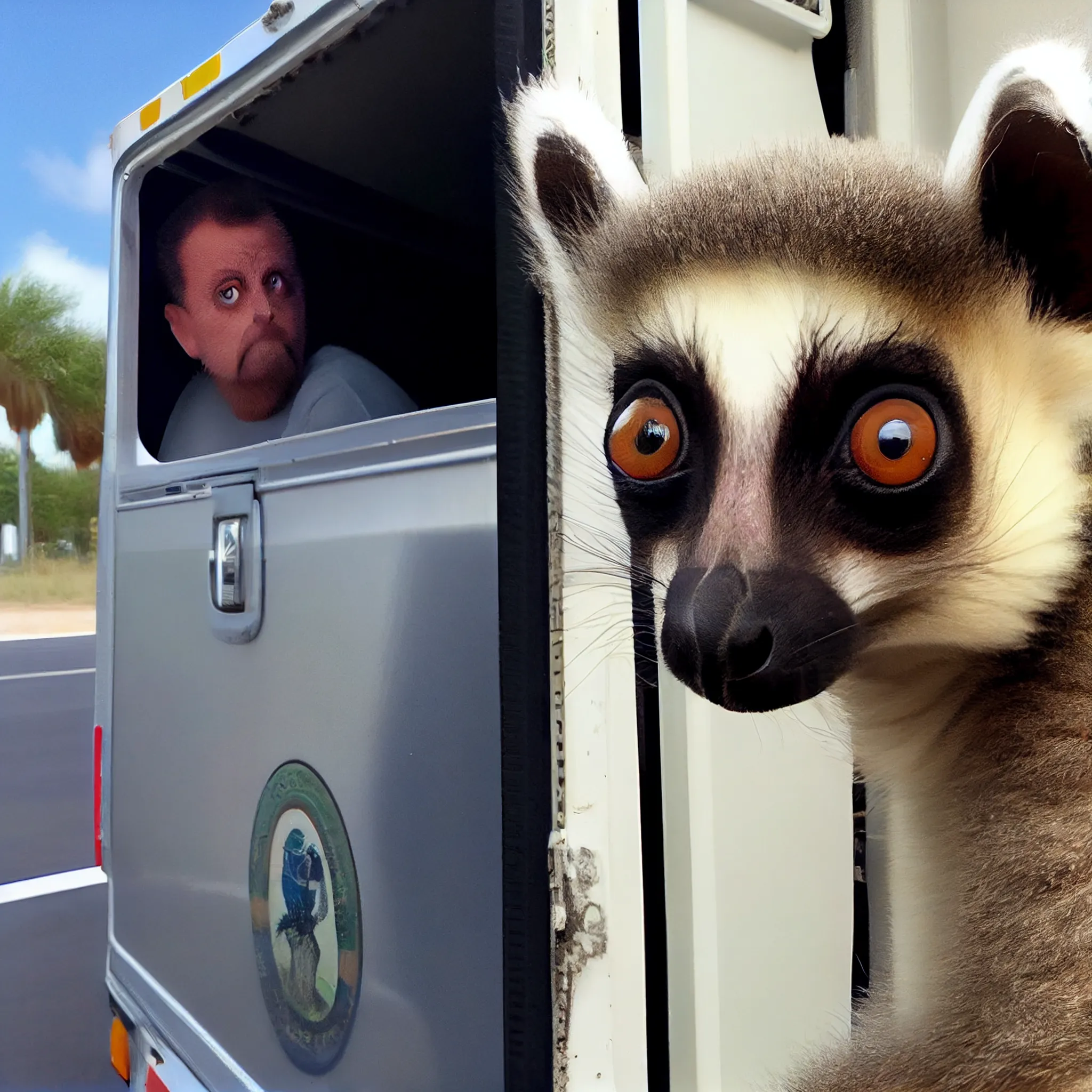 December 7, 2018: Lemur pops out of trailer during DUI traffic stop on I-4.

A crash ended in an arrest and an unusual discovery by troopers who pulled a driver over along I-4, according to investigators.

A 911 call started a pursuit between troopers and a truck driven by Florida Man on Saturday.

The truck was wanted for a crash that happened a bit earlier, officials said.

Dash cam video shows the trailer swerving, sparks flying, and the moment when troopers eventually stopped the driver.

There were several animals inside the truck, including a lemur that jumped out and gave troopers a difficult time when they tried to capture it. There was also a wallaby, a tortoise, a goat and some sheep.

Troopers also said there was a strong odor coming from Florida Man's vehicle.

He was arrested and faces several charges, including DUI and reckless driving.