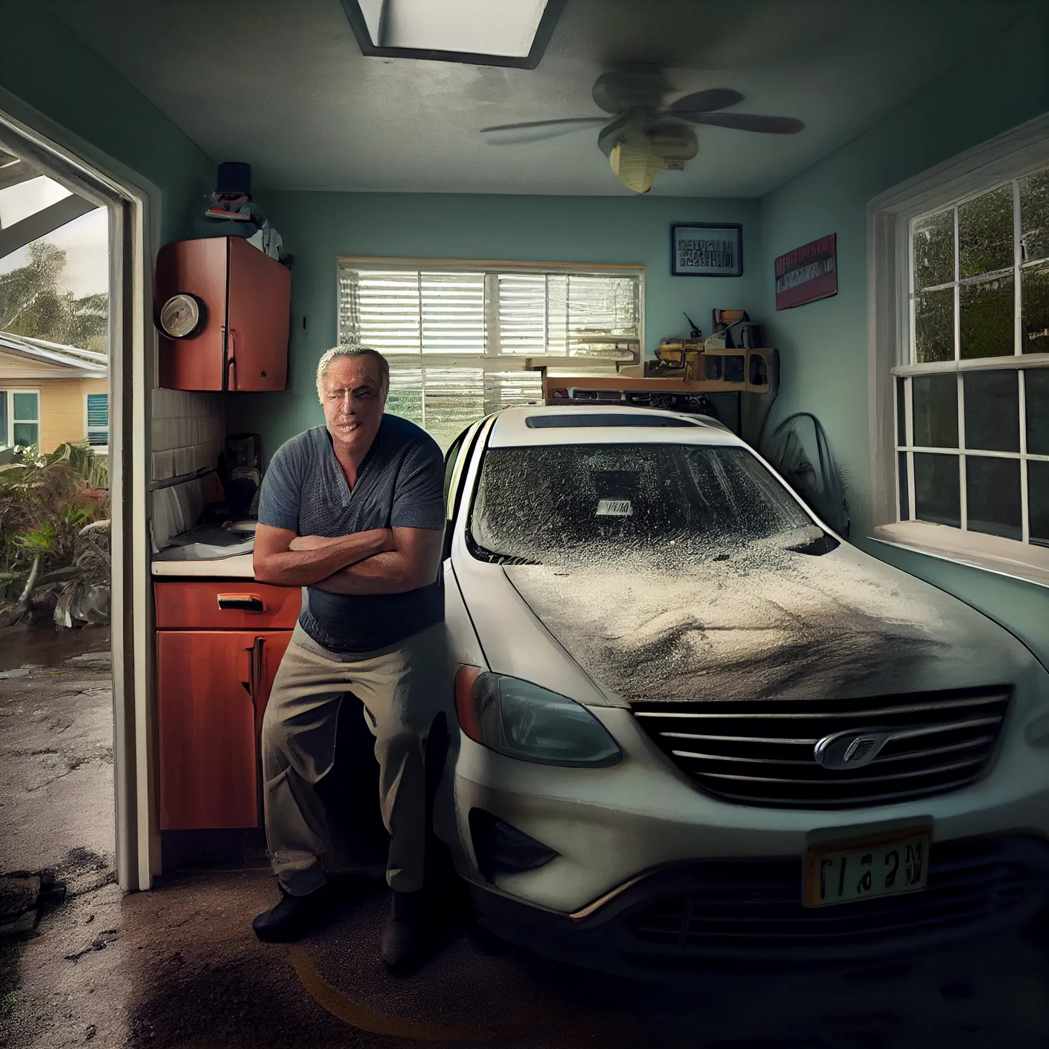 September 5, 2019: Florida man protects his car from Hurricane Dorian by parking it inside his home.

Florida Man, of Jacksonville, said he parked his car in his kitchen Tuesday morning to protect it from Dorian’s winds and flooding.

“[My] wife was impressed that I was right about it being able to fit into the kitchen,” Florida Man said.

His wife, Florida Woman, posted a series of images of the car that was parked perfectly in the room.

“My husband was afraid his car might blow away and my car is in the garage,” Florida Woman posted on Facebook.