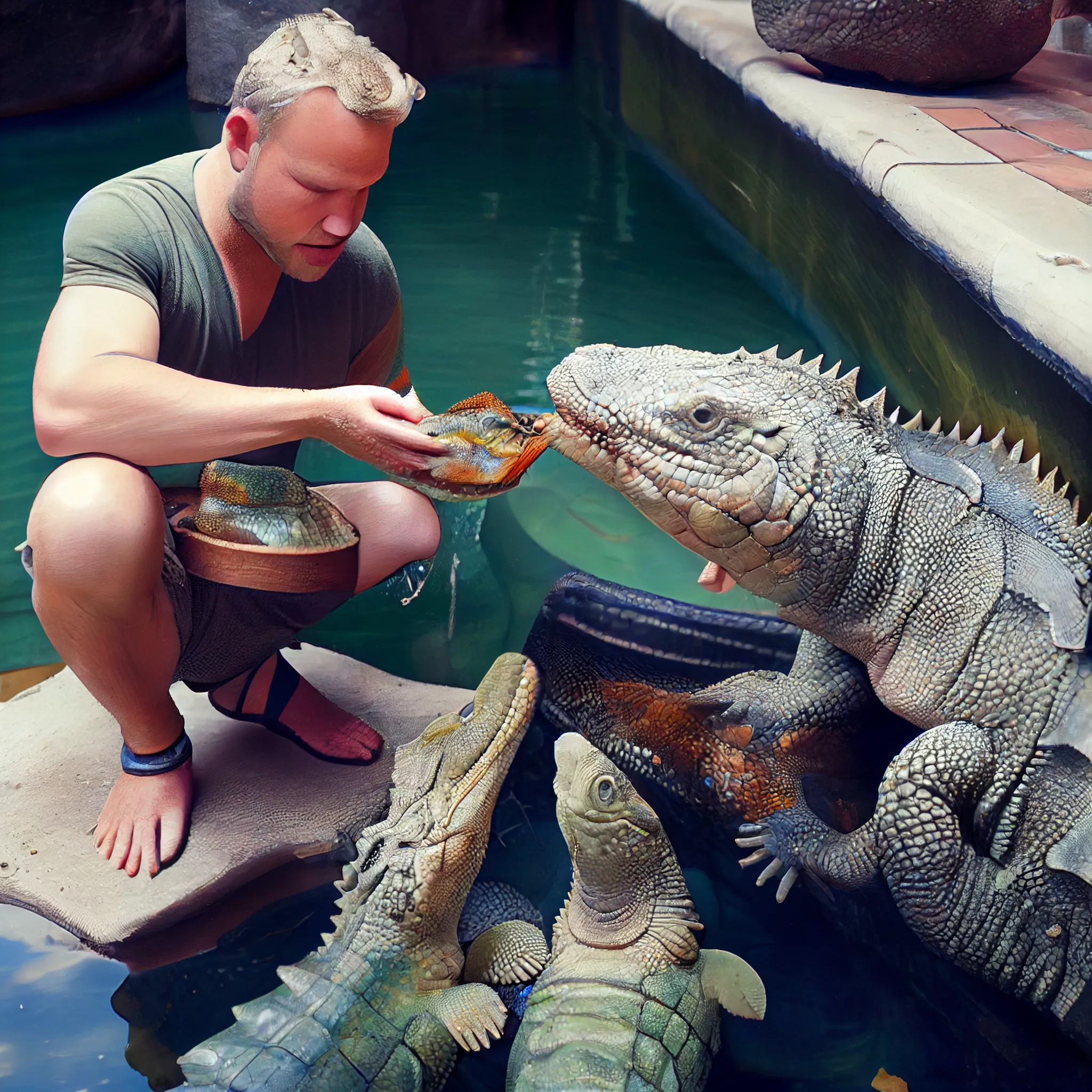 October 23, 2019: Florida Man busted for feeding iguanas to alligator in jail zoo.

A Florida Keys inmate has been hit with extra charges — for feeding pet iguanas to an alligator at his jail’s zoo, according to authorities.

Accused car thief, Florida Man, was one of the privileged inmates allowed to work at the small petting farm on the grounds of Stock Island Detention Center.

He was ratted out by two other inmates who were “distraught” and “heartbroken” at witnessing him throwing iguanas to “Irwin” the alligator.

Monroe County sheriff’s staff were particularly traumatized at Sunday’s death of “Mojo,” a large male iguana who had been there 13 years.

Florida Man, who has been awaiting a grand theft auto charge, was hit with two felony animal cruelty charges for causing cruel death, pain and suffering, records show.