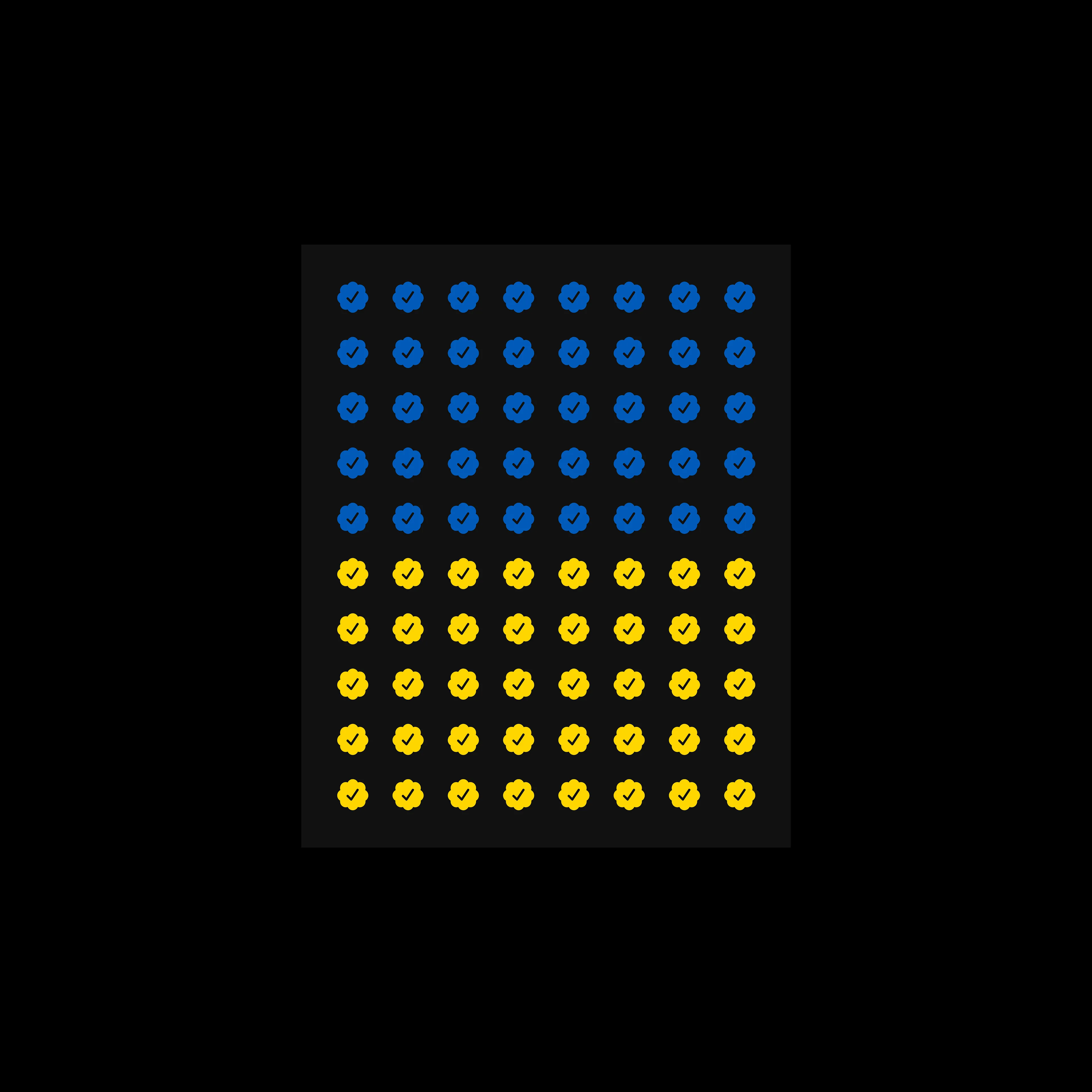 Inspired by Jack Butcher's paradigm-shifting piece "Checks".

Proceeds will be donated to the Ukraine Crypto Donation wallet at [0x165CD37b4C644C2921454429E7F9358d18A45e14]

Verify periodical transactions from gillesdc.eth:
https://etherscan.io/address/0xec98c7935ae1db71884969919de58cd776cc017c