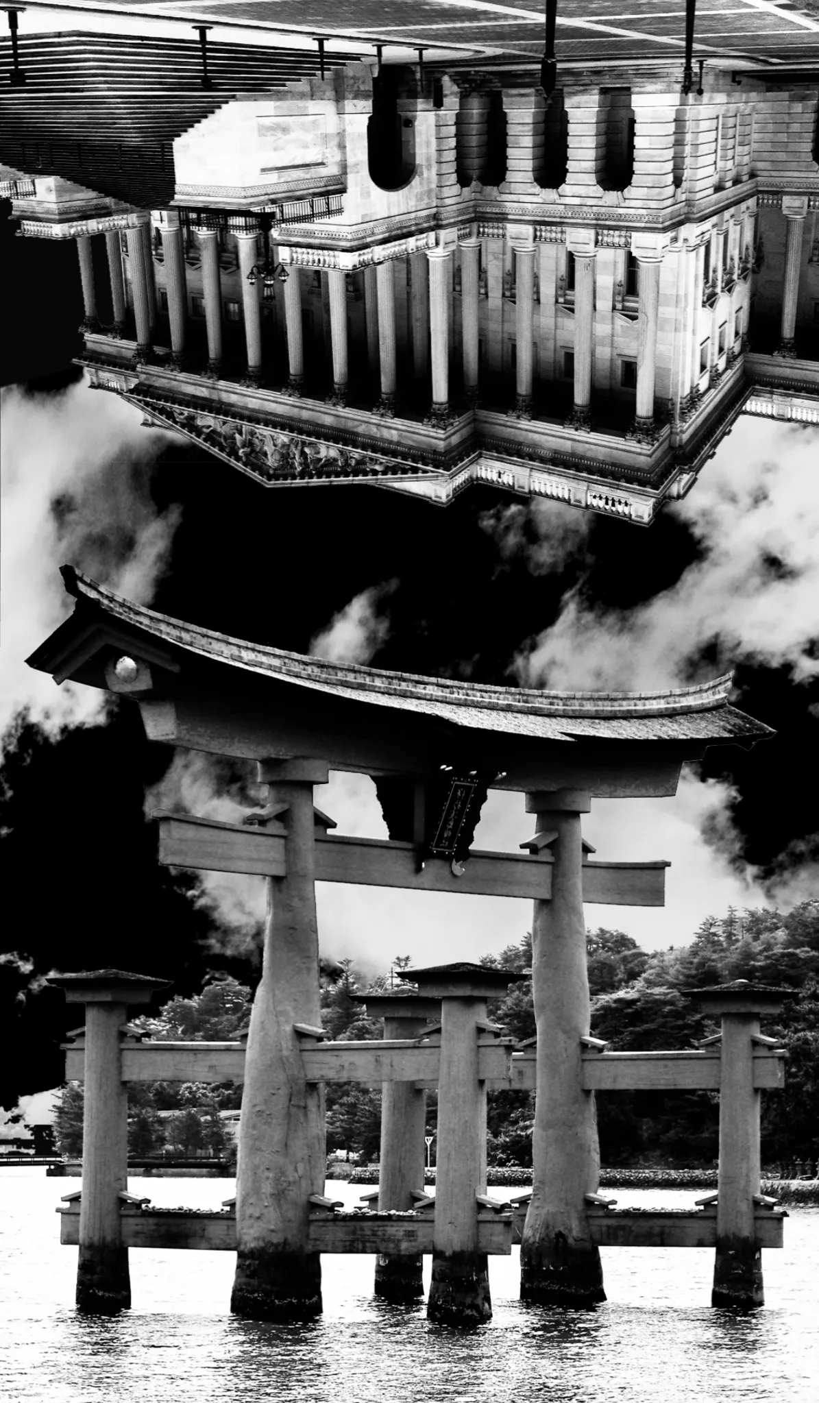 "Flight 22: Miyajima - Washington DC" by artist Rebecca Rose. Now boarding a departure from Miyajima in 2008 with an arrival to Washington DC in 2017. Dimensions: 1195 × 2047. 