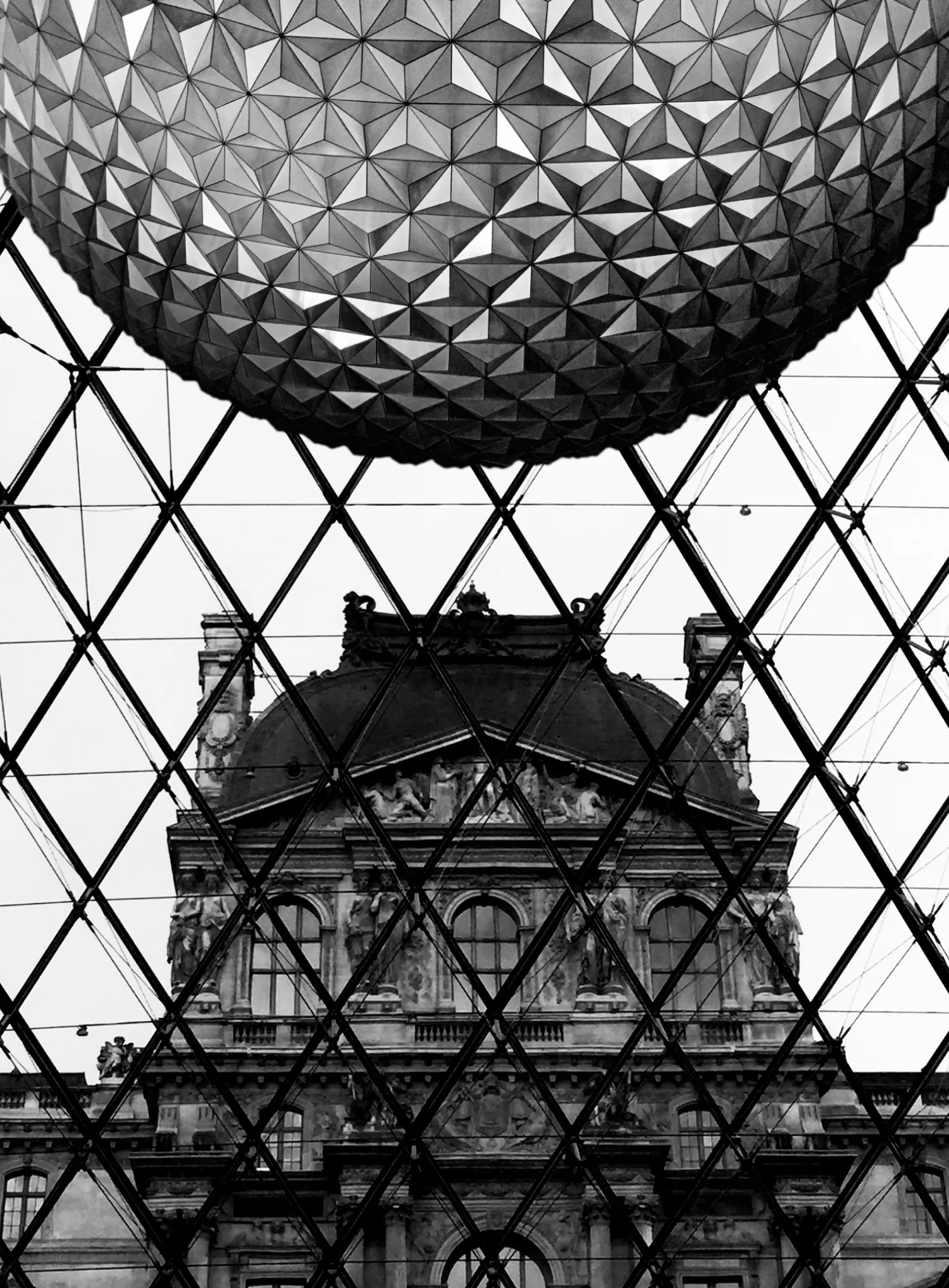 "Flight 35: Paris - Orlando" by artist Rebecca Rose. Now boarding a departure from Paris in 2019 with an arrival to Orlando in 2017. Dimensions: 1500 × 2037. 