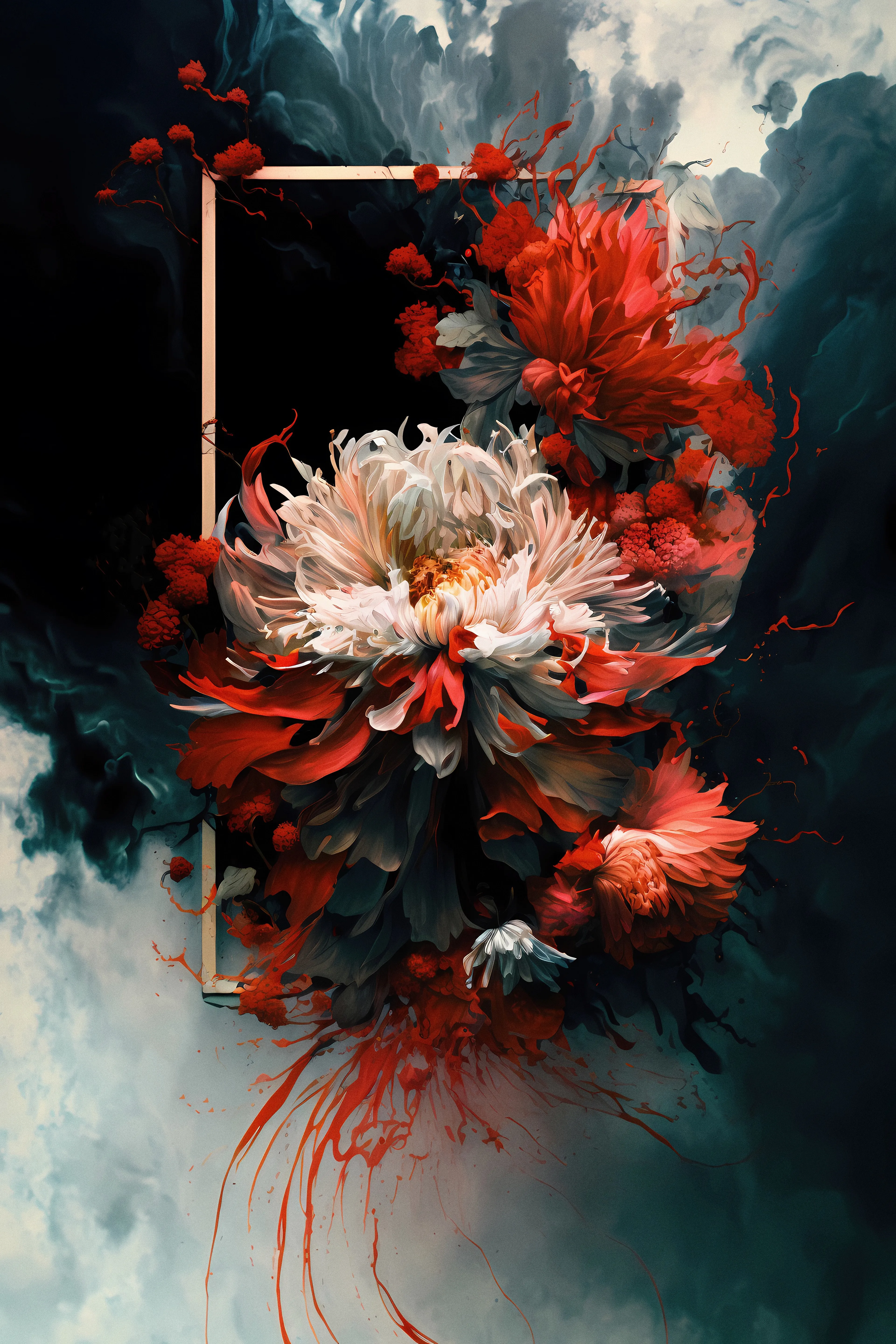 Flowers grown within the strict confines of the rigid skies.