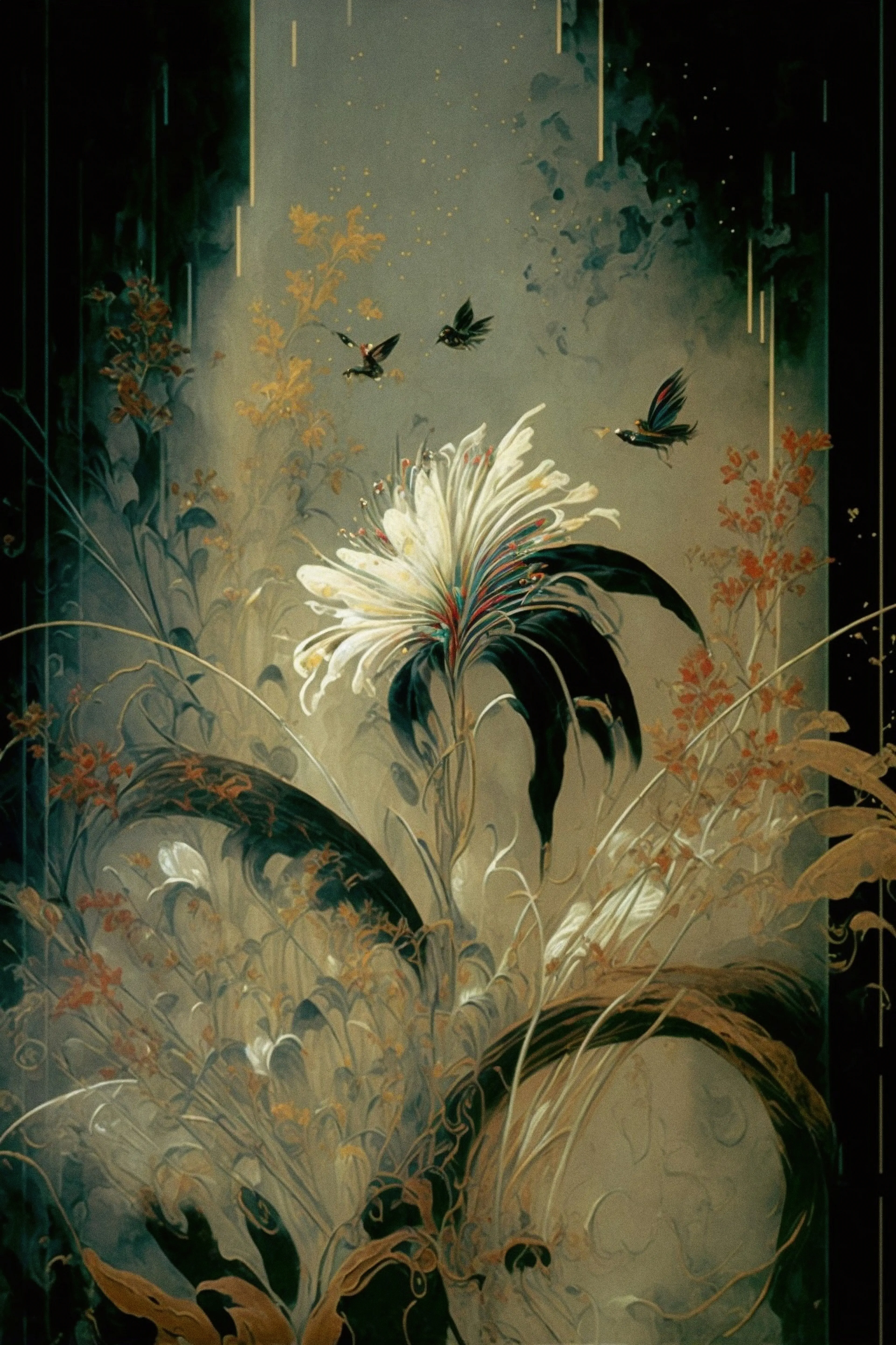 Sun-scorched flowers, reaching towards their father in the tempest.