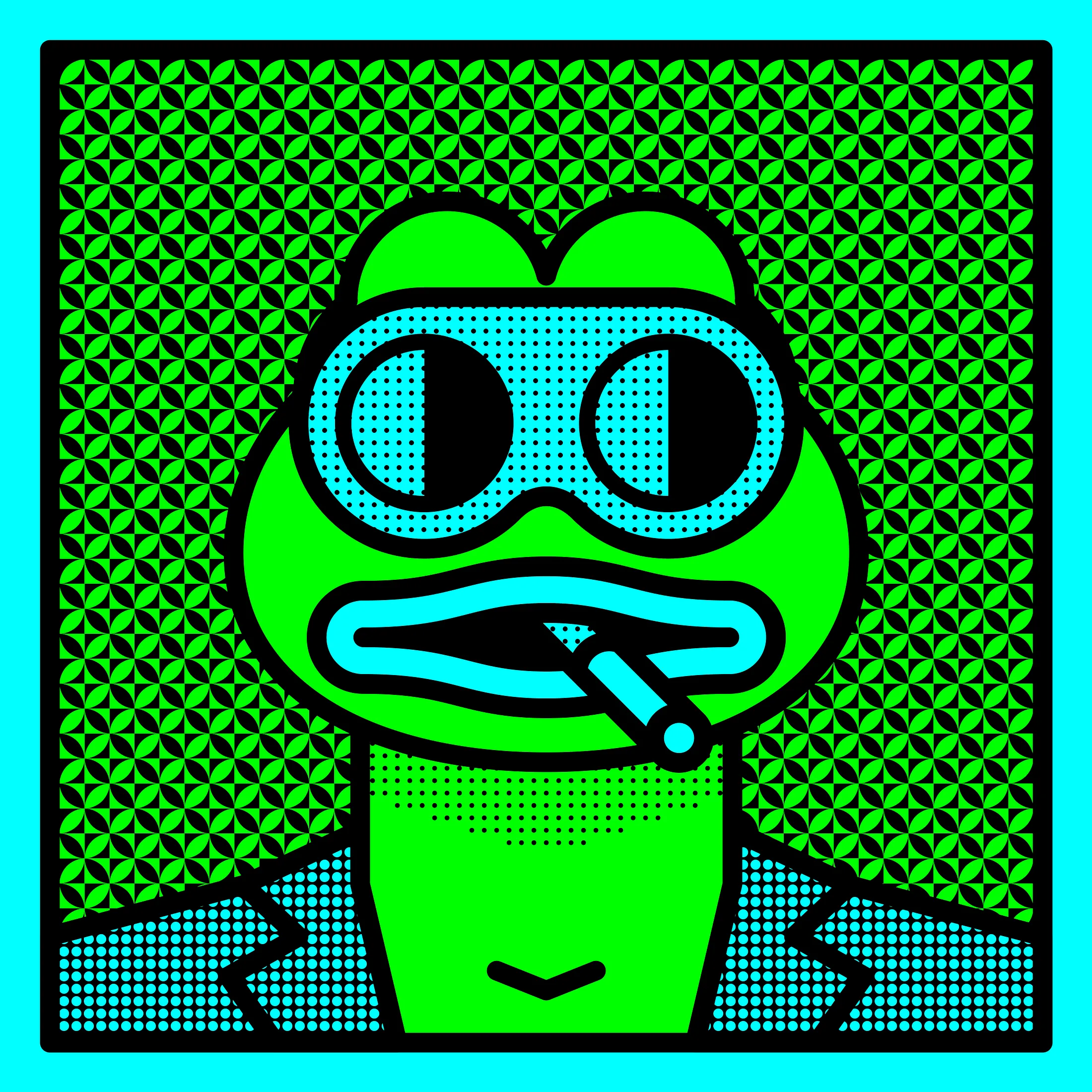 A collection featuring handcrafted Pepes. Each one has its own 1/1 character and background, designed with a clean, minimalist style.