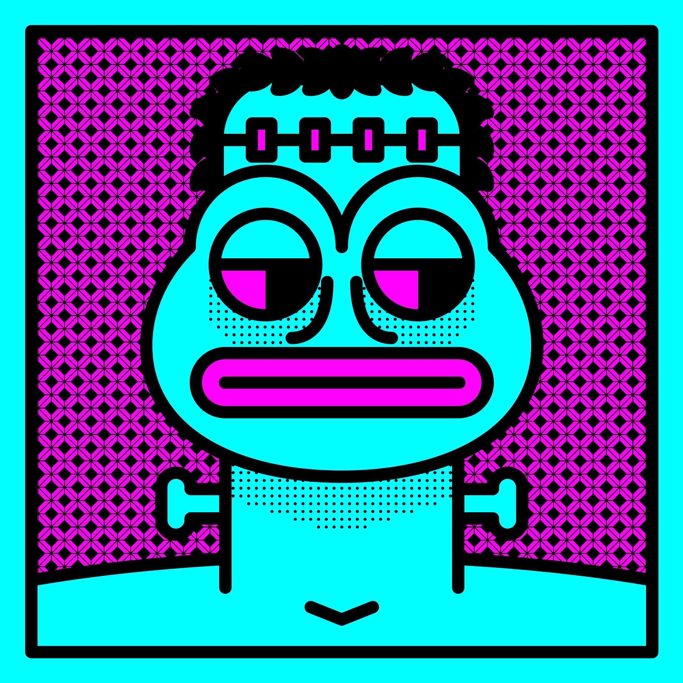 A collection featuring handcrafted Pepes. Each one has its own 1/1 character and background, designed with a clean, minimalist style.