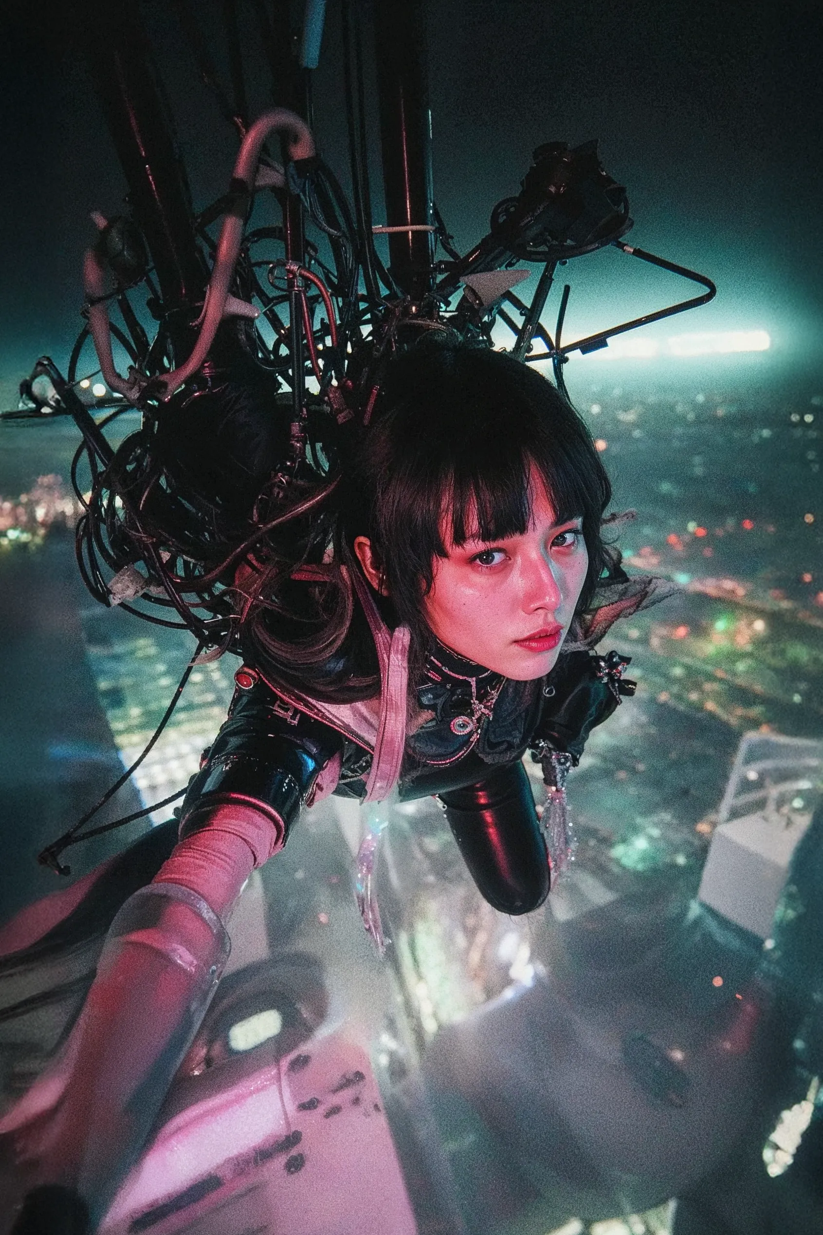 This self-portrait presents a "singular self" in contrast to the anonymity of the crowd. Yet, even this "one" can be easily divided and distributed through the gaze of others or by algorithms. The artist inscribes this paradox of being "singular, yet shared" onto her own image.

Here, the artist re-enacts the role of Motoko Kusanagi from Ghost in the Shell. This is not a mere costume imitation but an attempt to take on the identity of a cybernetic being through her own body. Kusano is simultaneously "herself" and a "vessel for a narrative" that traverses reality and fiction.

The "one" here refers not to a numerical unit but to "oneness"—a state where a single entity contains multiple properties, and where the many cohere into a whole. This self-portrait thus visualizes the coexistence of "one and many" in a contemporary context, revealing the fundamental structure of the self, in which the "one" is only constituted through its relationship with the "many."