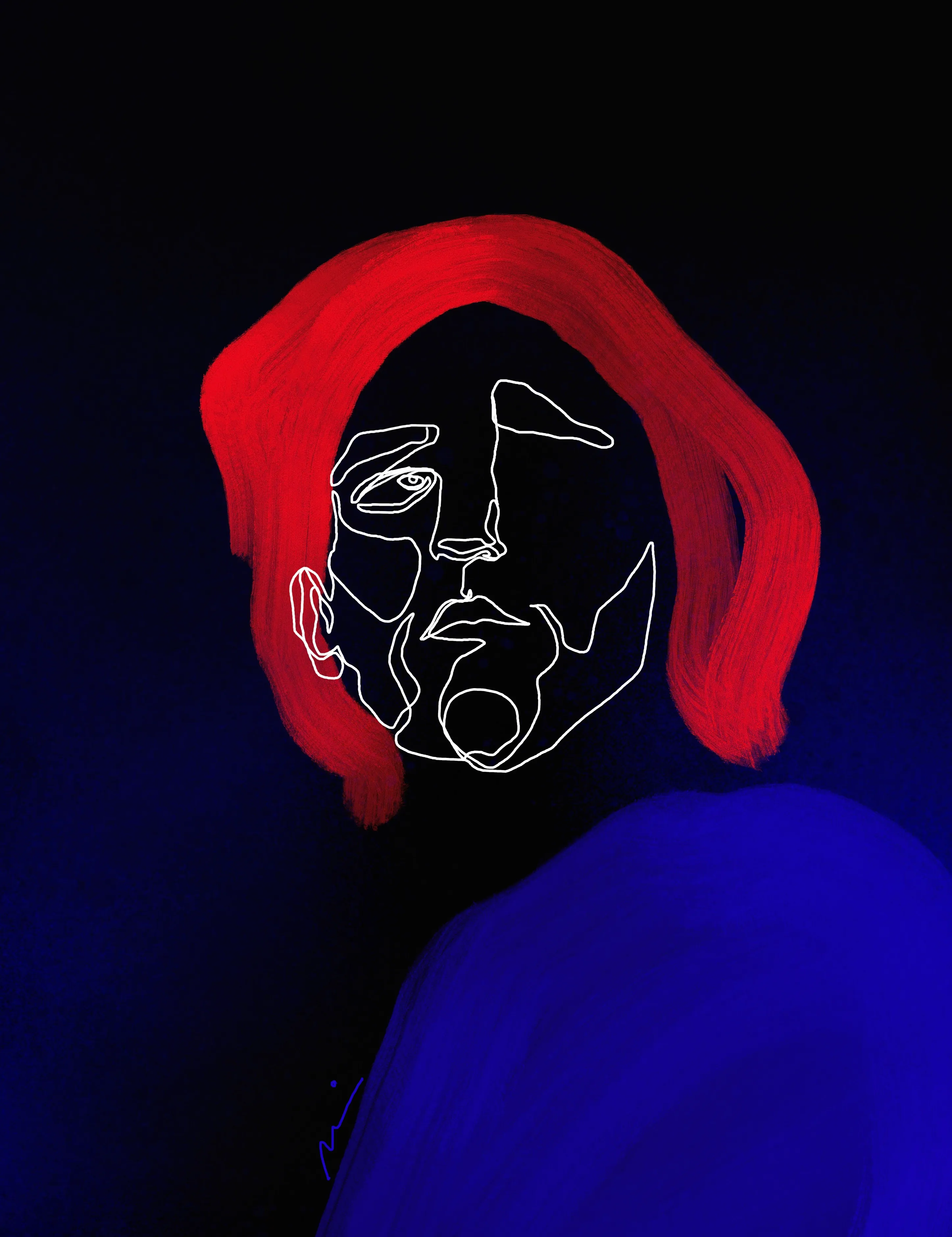 In this collection, I've crafted portraits, naming each one immediately upon completion. The titles are inspired by the colors and lines, reflecting the first names that spontaneously come to mind in connection with each piece.

One-line drawing