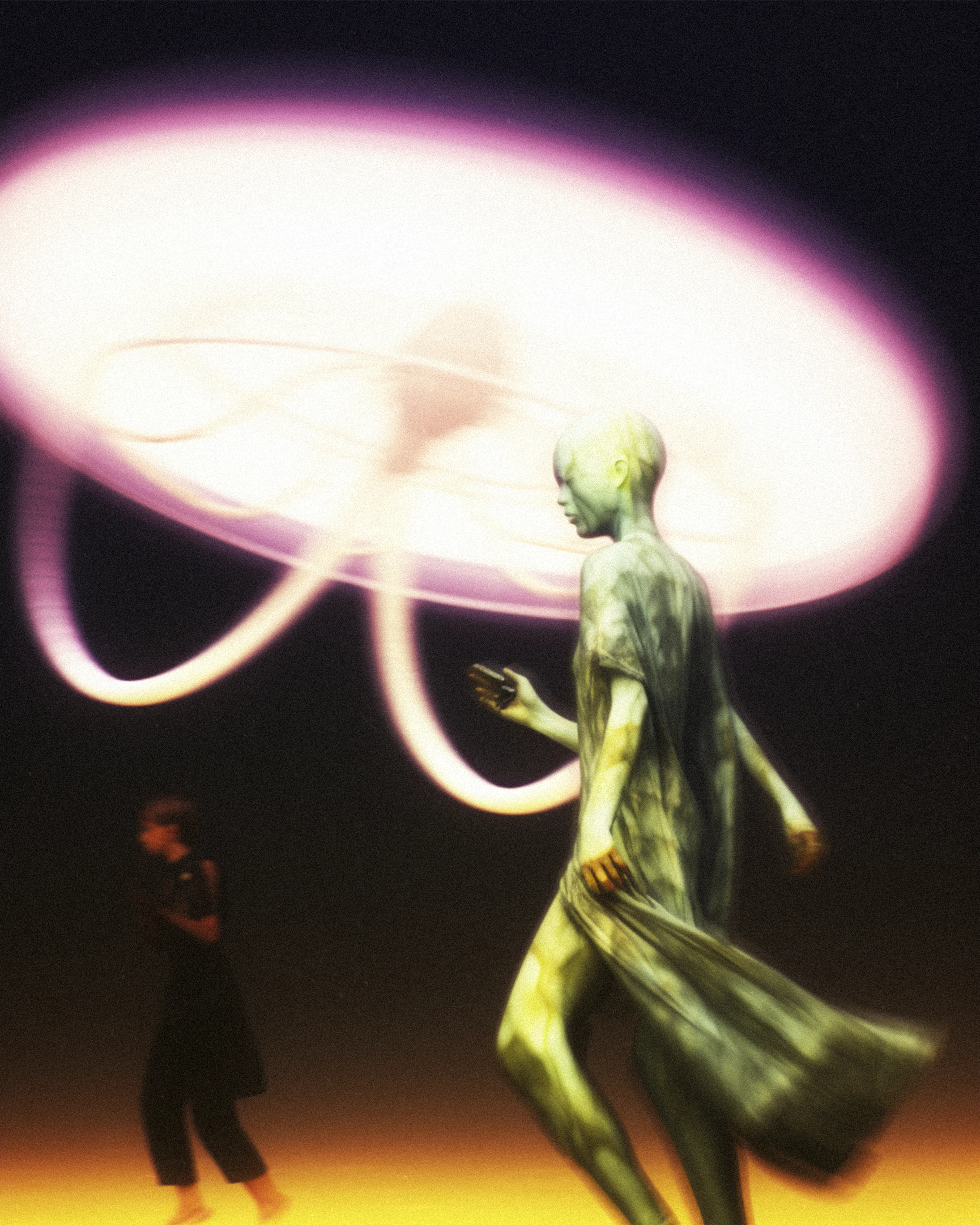 ᴄᴏɴᴛᴀᴄᴛ' is a collaborative collection by Lykai and Sivash, exploring patience and technology's intersection, blending the ethereal with neon, and examining humanity's connection with otherworldly beings through synthetic satellites. It comprises 44 unique AI co-created artworks, opening gateways to a world of cyber-poetry and limitless possibilities.
