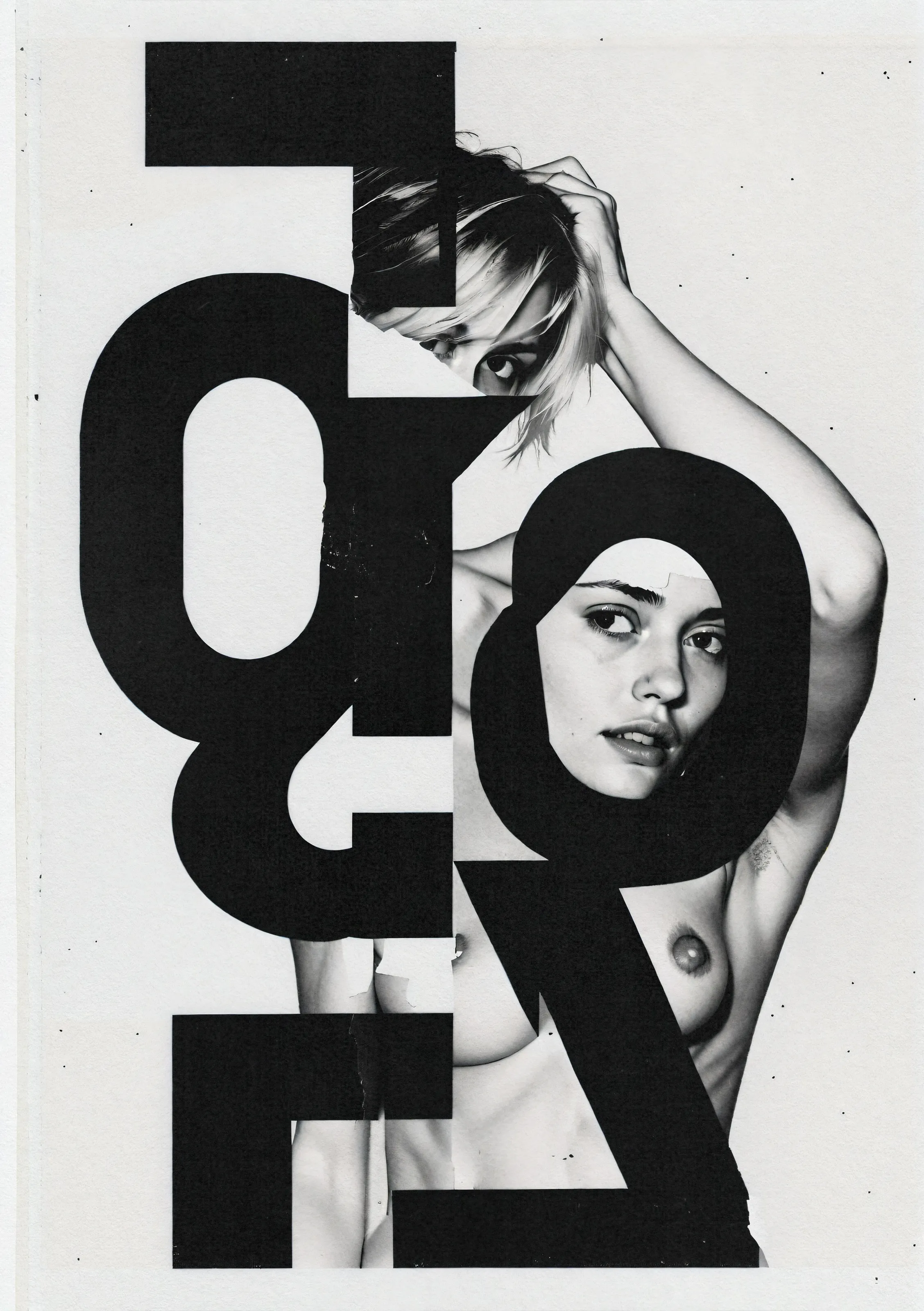 Simply an artificial intelligence grasping the intricacies of typography, abstraction, and the essence of the human form and architecture within photography with such depth that it can recreate complex, creative and abstract compositions, paying homage to collage, scanner art and xerography.

In the late '90s at art college, I was deeply immersed in this style of art and typography, much to the horror of the more traditional design lecturers. Revisiting this exciting, high-contrast lo-fi world by utilizing AI to create works within this genre with such realism has been a dream of mine since I first began experimenting with AI art in early 2021.

Some might assume that, as an artist, I'd prefer the hands-on process of cutting, pasting, and arranging manually, followed by scanning or photocopying to produce final outputs, rather than relying on a computer. But they'd be mistaken. I'm truly in awe of the creativity at play here — witnessing ideas and compositions that I could never have imagined.

Insight: Stable Diffusion output from a prompt with variables injected and also being influenced in composition from a huge bank of outputs from an AI trained on my own typographic works and works from this genre.