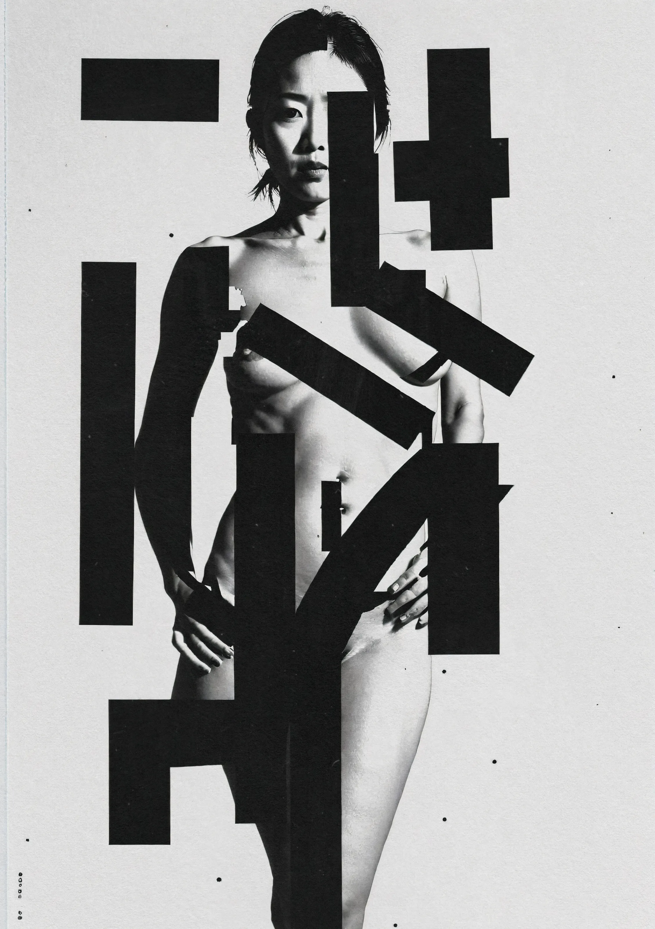 Simply an artificial intelligence grasping the intricacies of typography, abstraction, and the essence of the human form and architecture within photography with such depth that it can recreate complex, creative and abstract compositions, paying homage to collage, scanner art and xerography.

In the late '90s at art college, I was deeply immersed in this style of art and typography, much to the horror of the more traditional design lecturers. Revisiting this exciting, high-contrast lo-fi world by utilizing AI to create works within this genre with such realism has been a dream of mine since I first began experimenting with AI art in early 2021.

Some might assume that, as an artist, I'd prefer the hands-on process of cutting, pasting, and arranging manually, followed by scanning or photocopying to produce final outputs, rather than relying on a computer. But they'd be mistaken. I'm truly in awe of the creativity at play here — witnessing ideas and compositions that I could never have imagined.

Insight: Stable Diffusion output from a prompt with variables injected and also being influenced in composition from a huge bank of outputs from an AI trained on my own typographic works and works from this genre.