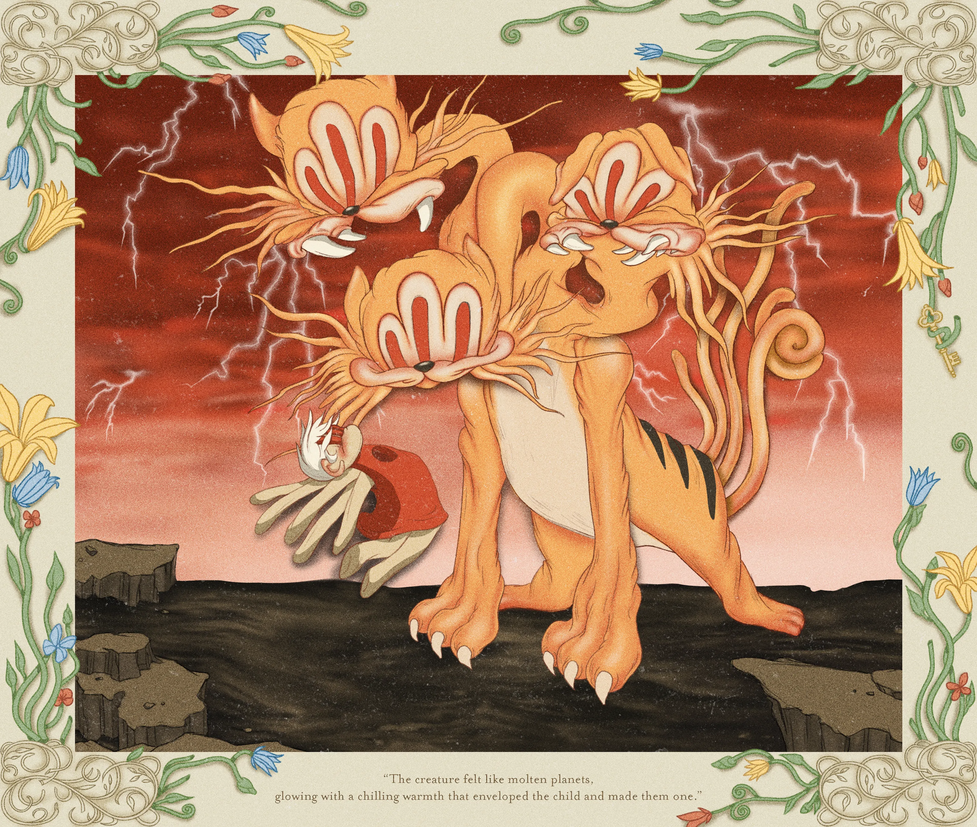 “Perils of Sēsē” is an illustrative generative-meets-hand drawn digital art series by All Seeing Seneca. The artwork pays homage to the aesthetics and structure of storybooks and analog animation techniques, revealing the artist’s take on the generative genre. Seneca tells a new nonlinear, abstract narrative about the reflection of Self.