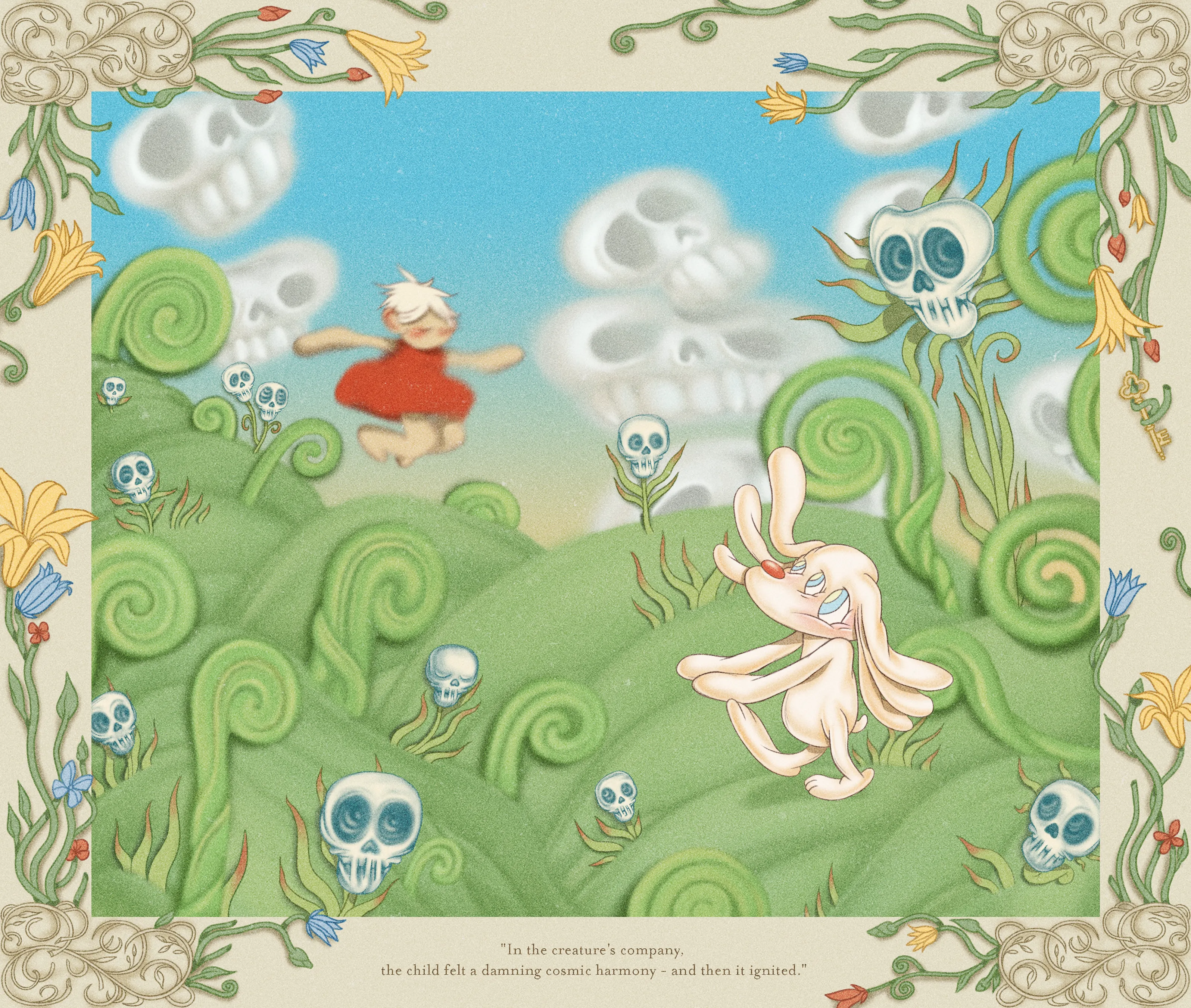 “Perils of Sēsē” is an illustrative generative-meets-hand drawn digital art series by All Seeing Seneca. The artwork pays homage to the aesthetics and structure of storybooks and analog animation techniques, revealing the artist’s take on the generative genre. Seneca tells a new nonlinear, abstract narrative about the reflection of Self.