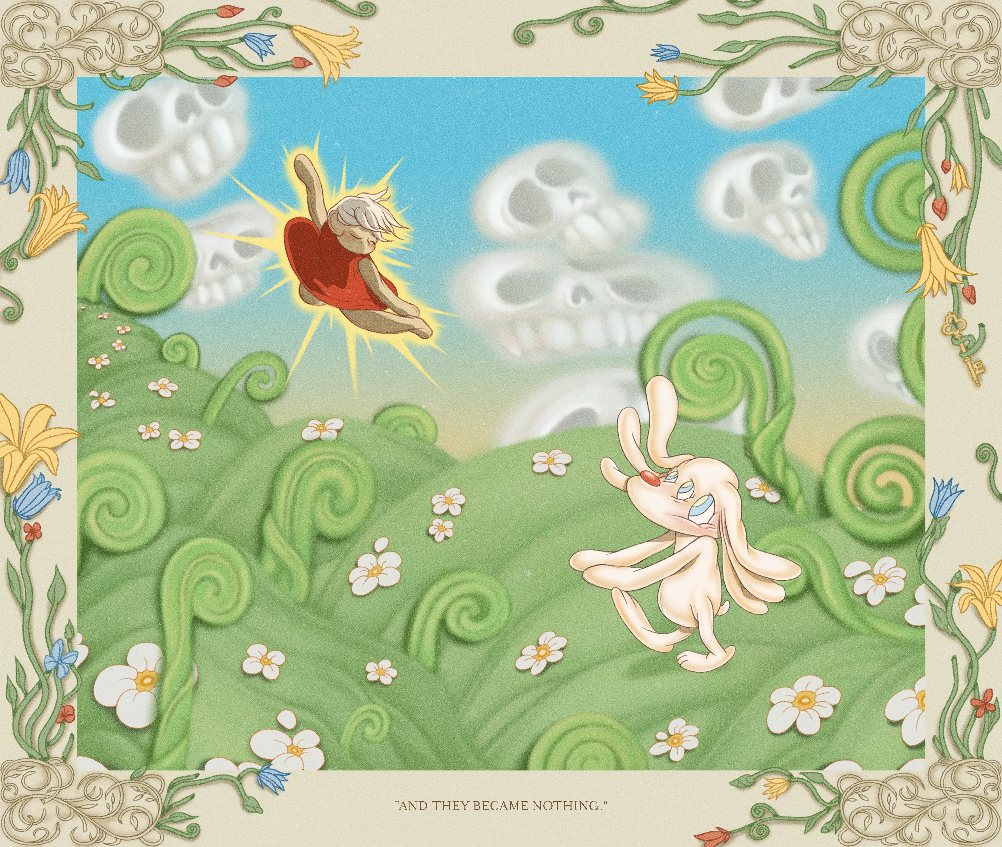 “Perils of Sēsē” is an illustrative generative-meets-hand drawn digital art series by All Seeing Seneca. The artwork pays homage to the aesthetics and structure of storybooks and analog animation techniques, revealing the artist’s take on the generative genre. Seneca tells a new nonlinear, abstract narrative about the reflection of Self.
