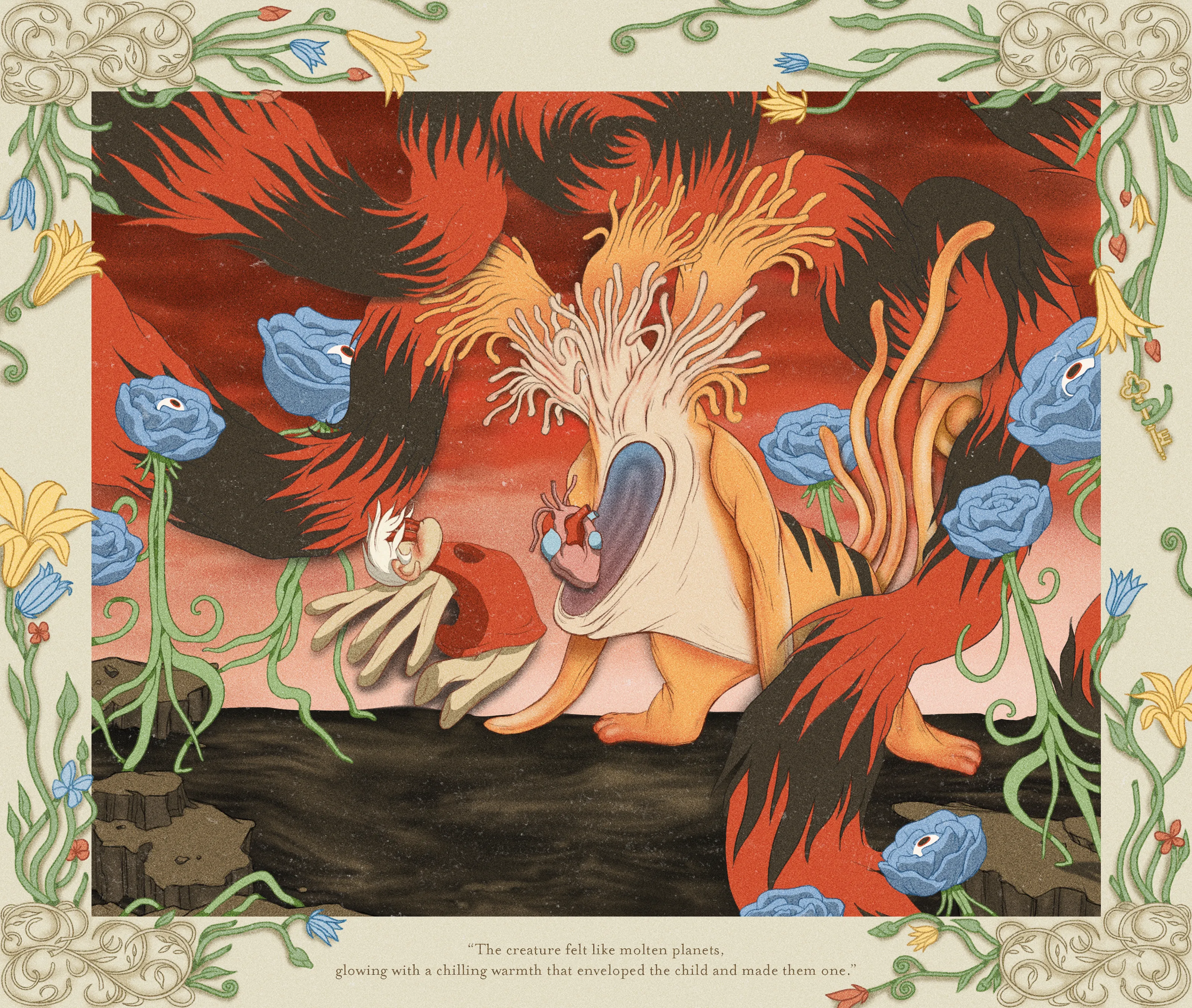 “Perils of Sēsē” is an illustrative generative-meets-hand drawn digital art series by All Seeing Seneca. The artwork pays homage to the aesthetics and structure of storybooks and analog animation techniques, revealing the artist’s take on the generative genre. Seneca tells a new nonlinear, abstract narrative about the reflection of Self.