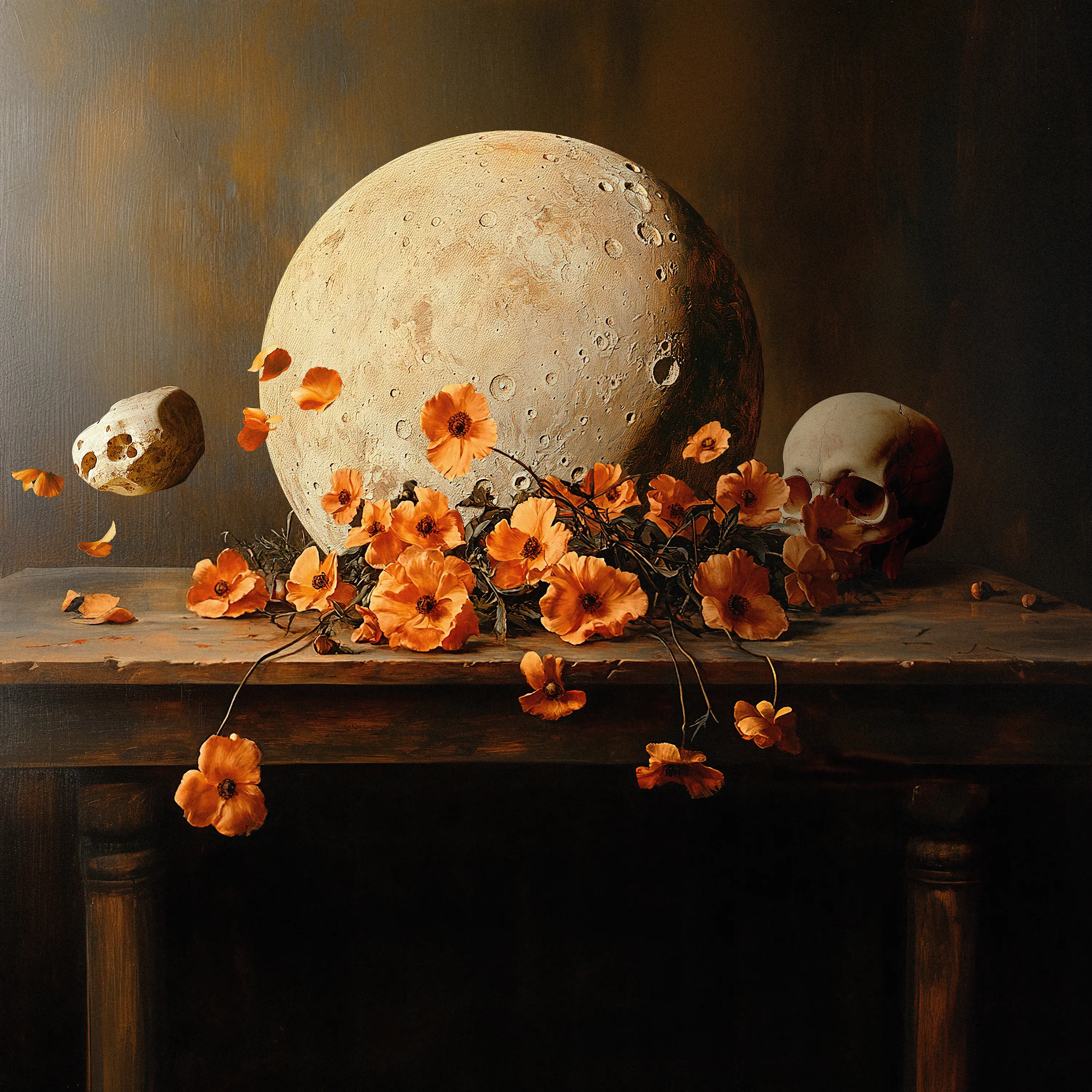 A cosmic reinterpretation of the classic genre of still lifes.

Fran Rodríguez aka lacabezaenlasnubes (spanish for "head in the clouds") is a digital artist based in Spain. He is famously known for his striking images depicting his interpretation of humanity’s place in the universe. Fran’s work is deeply inspired by his early fondness of surrealism and psychedelia. In his 20 year career, he has worked with bands such as Weezer, Tame Impala and Tycho creating visual elements for their concerts and albums and his work is exhibited and sold all over the world.