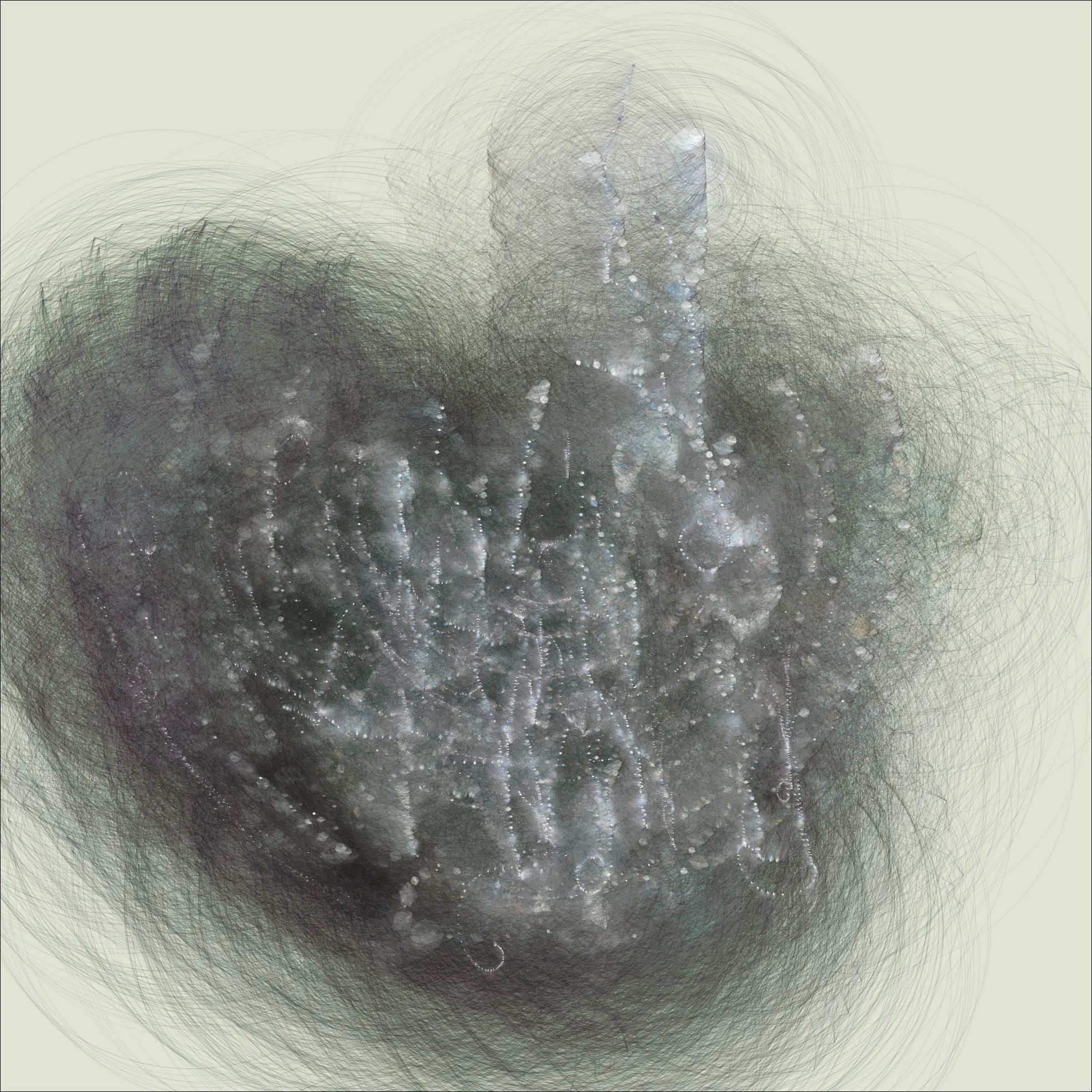 You are the product of countless tiny decisions taken over the course of your life. Stitched is an attempt to visualize one’s current self as a product of the myriad forking paths available to us. The animated version is available for view at

https://www.fxhash.xyz/gentk/306827

Stitched is generative art coded in p5.js, inspired by The Garden of Forking Paths by Borges and stylistically by French and Russian Impressionists, and Autoglyphs by Larva Labs.