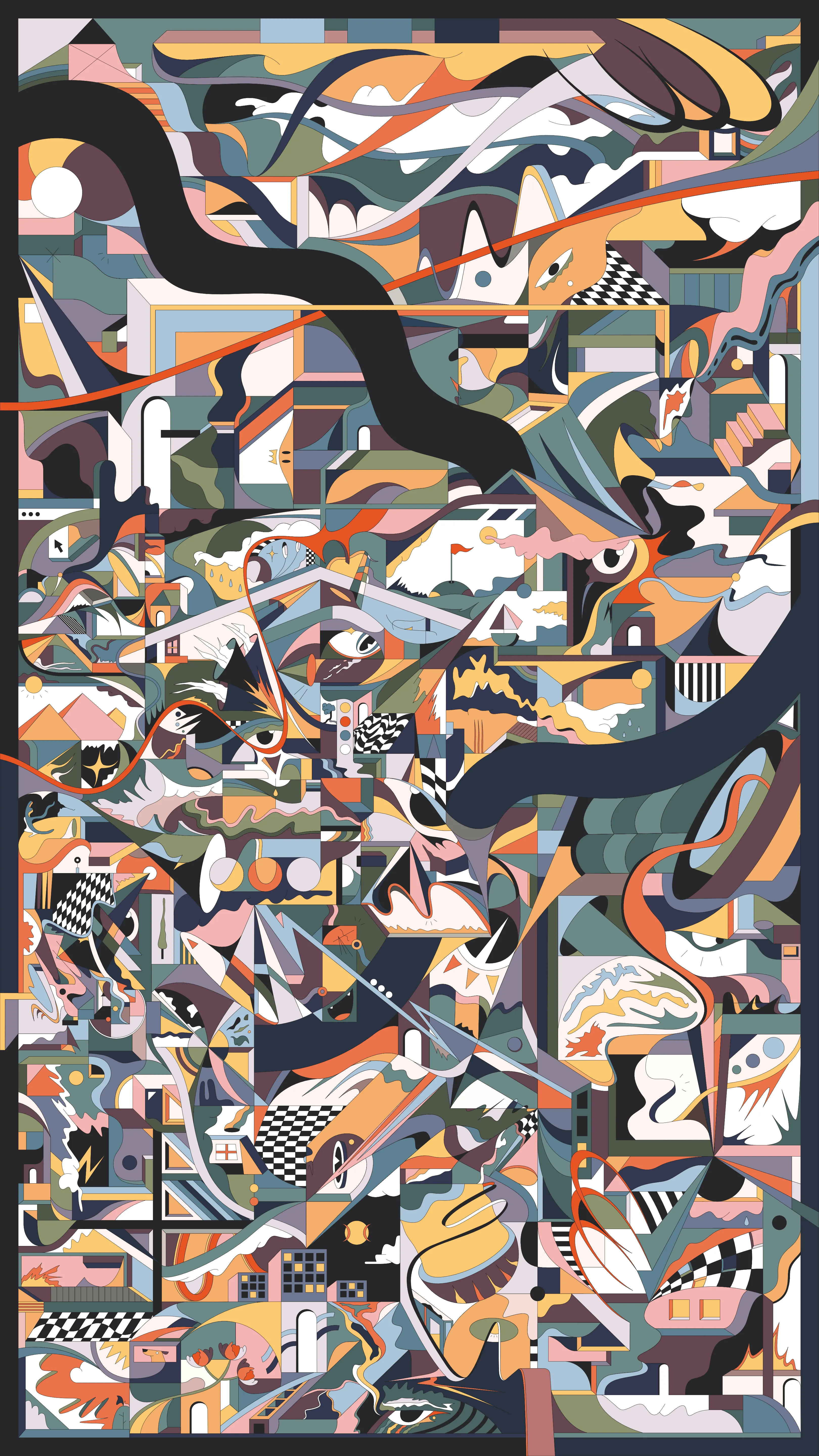I don't usually dream at night, it must be because I daydream during the day.

Reverie (2024)  
Vectorial Art - 3240x5760px  
RGB/8 (Display P3)  
.PNG