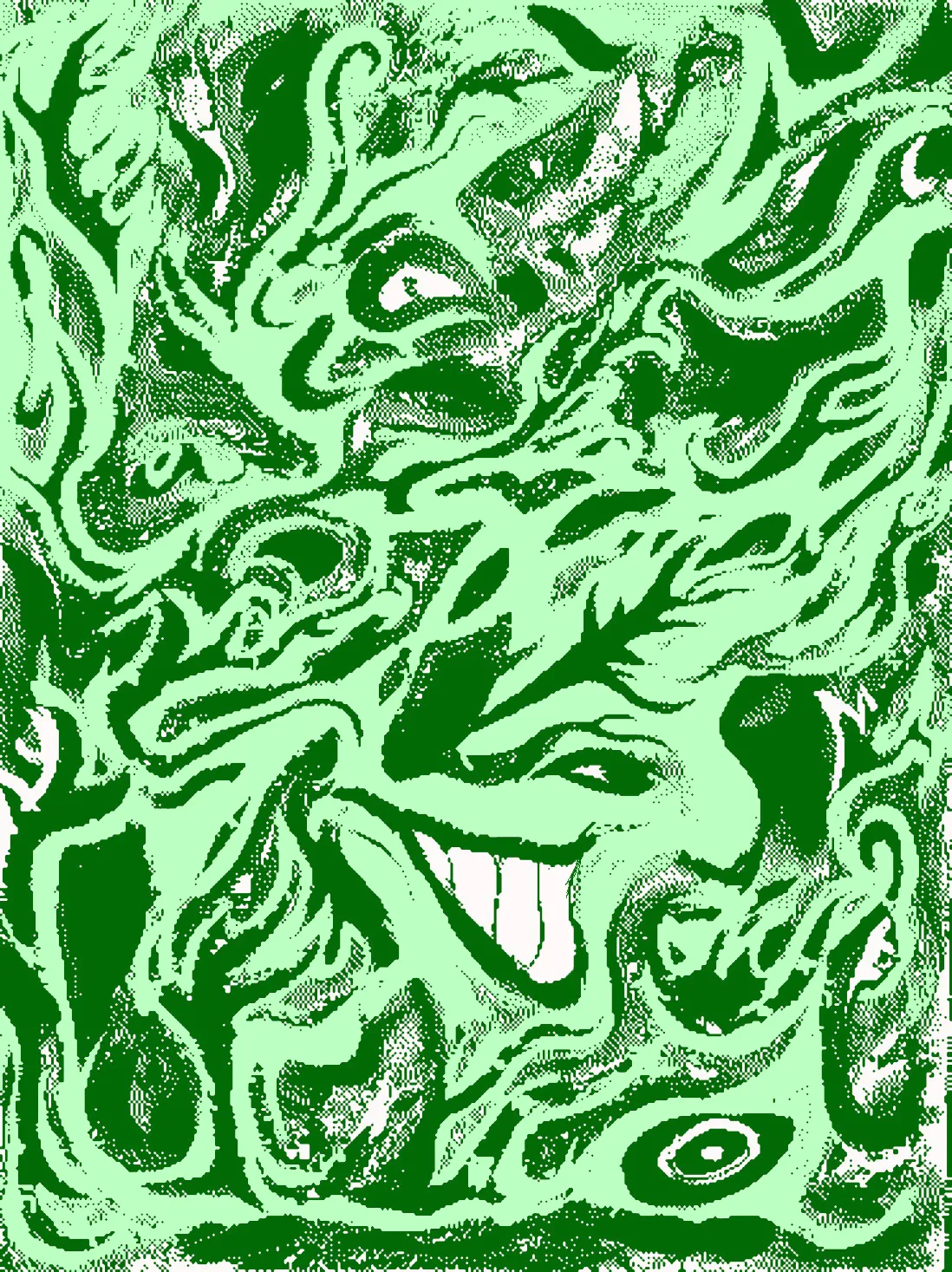 Multiple digital variations of a single acrylic painting.