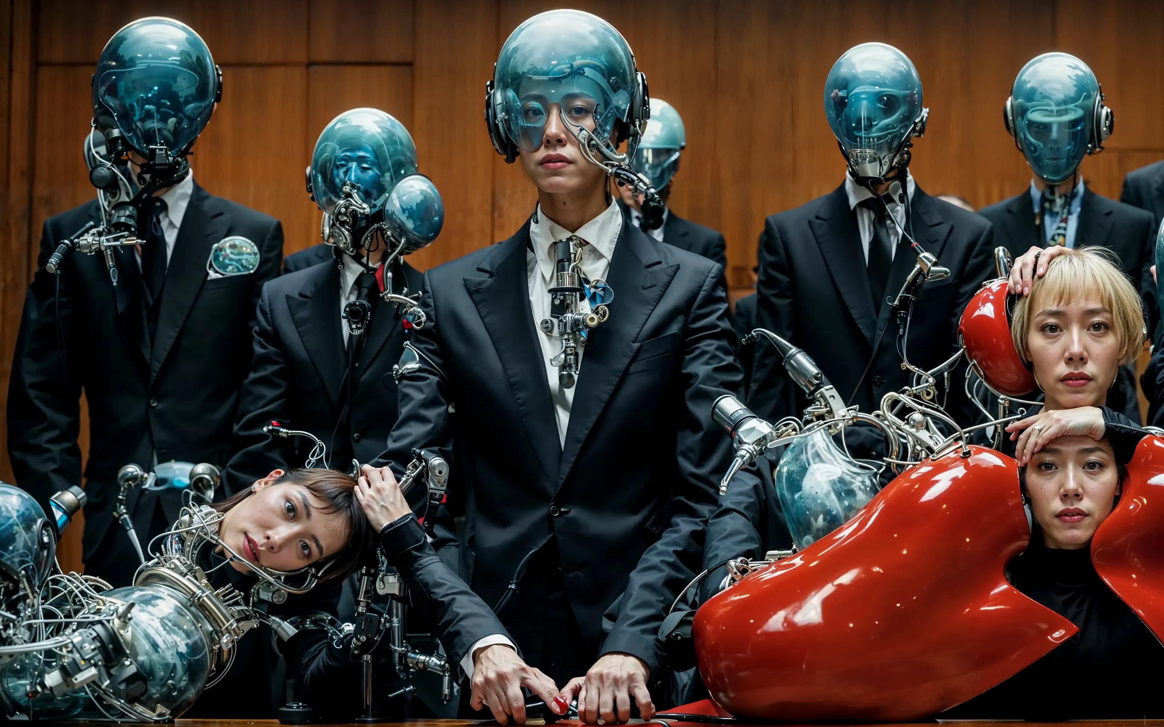 SHE/BODY/NULL by Emi Kusano explores the relationship between AI and human identity. Set within a dystopian world under a glowing red moon, Kusano portrays a cyborg-like figure—a hybrid fluidly morphing between human and machine. Through her presence in this world, Kusano contemplates how technology-driven transformations of identity and body might reform each individual. SHE/BODY/NULL is a series of AI-generated transformations in which Kusano's form constantly evolves—her body twists and distorts, intertwining with mechanical cables, dissolving into digital patterns, and re-emerging from data aggregates. Each iteration presents a one-of-a-kind appearance, reconstructing a unique version of Emi Kusano. Kusano leverages AI’s characteristics to reflect cultural biases, deliberately embodying the recurring sci-fi trope of the ‘exotic, mysterious Asian woman‘ to critique and confront such media-driven archetypes. The work presents two possible futures: a world where technology enables totalitarian societal control, and an emancipated vision of humanity embracing expanded physical and intellectual boundaries. Kusano’s work offers a reflection on these possibilities, urging viewers to consider the profound impact of AI on the human experience and the future of society.

Verisart Certified: https://verisart.com/works/8586eaa8-ab45-4896-afe4-c50e6df63d59