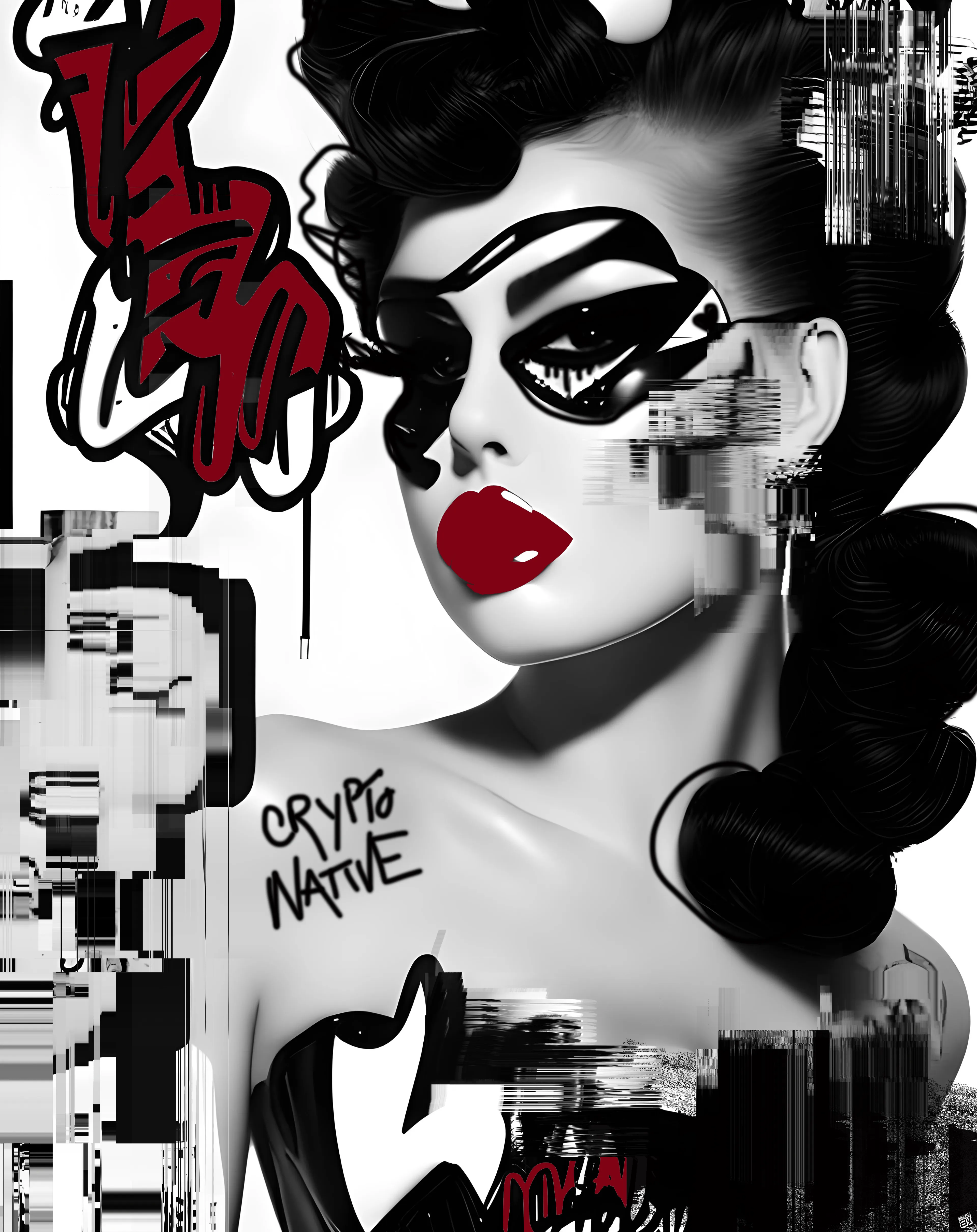 Buckle up, crypto connoisseurs and blockchain buccaneers, the "CRYPTO PIN-UPS" collection is here! This isn't just a series of digital delicacies; it's a full-on cultural cyclone that's ripping through the art world like a hash rate hurricane. 

Miss AL Simpson has captured the essence of the degen spirit – that relentless pursuit of the non-conformist, the HODLing heart of the blockchain rebel. These glitch-goddess pop art NFTs are not mere JPEGs to be flipped for a quick gain; they're your flag in the virtual ground of the metaverse, a declaration that you're not just riding the crypto wave, you ARE the wave.

Every stroke of digital brush and pixelated glitch in the "CRYPTO PIN-UPS" is a story of defiance against the traditional, a manifesto of the movement that's shaking the foundations of finance and art itself. They are the chronicles of blockchain battles, the sultry smiles of Satoshi's dreams, and the gaze of Ethereum's promise, all wrapped in a package that screams 'decentralize me'.

In the labyrinth of ledger lines and the rave of the crypto rush, these pin-ups are the siren songs, luring the true degens to the deeper waters of high art and higher stakes. To hold one is to hold a piece of the blockchain itself, a shard of the code that is the beating heart of our digital dawn.

So, are you in, or are you out? Are you ready to stake your claim with the "CRYPTO PIN-UPS", to embed your essence in the immutable ledger of art history? 

Collect your own "CRYPTO PIN-UP" and hodl her closely...