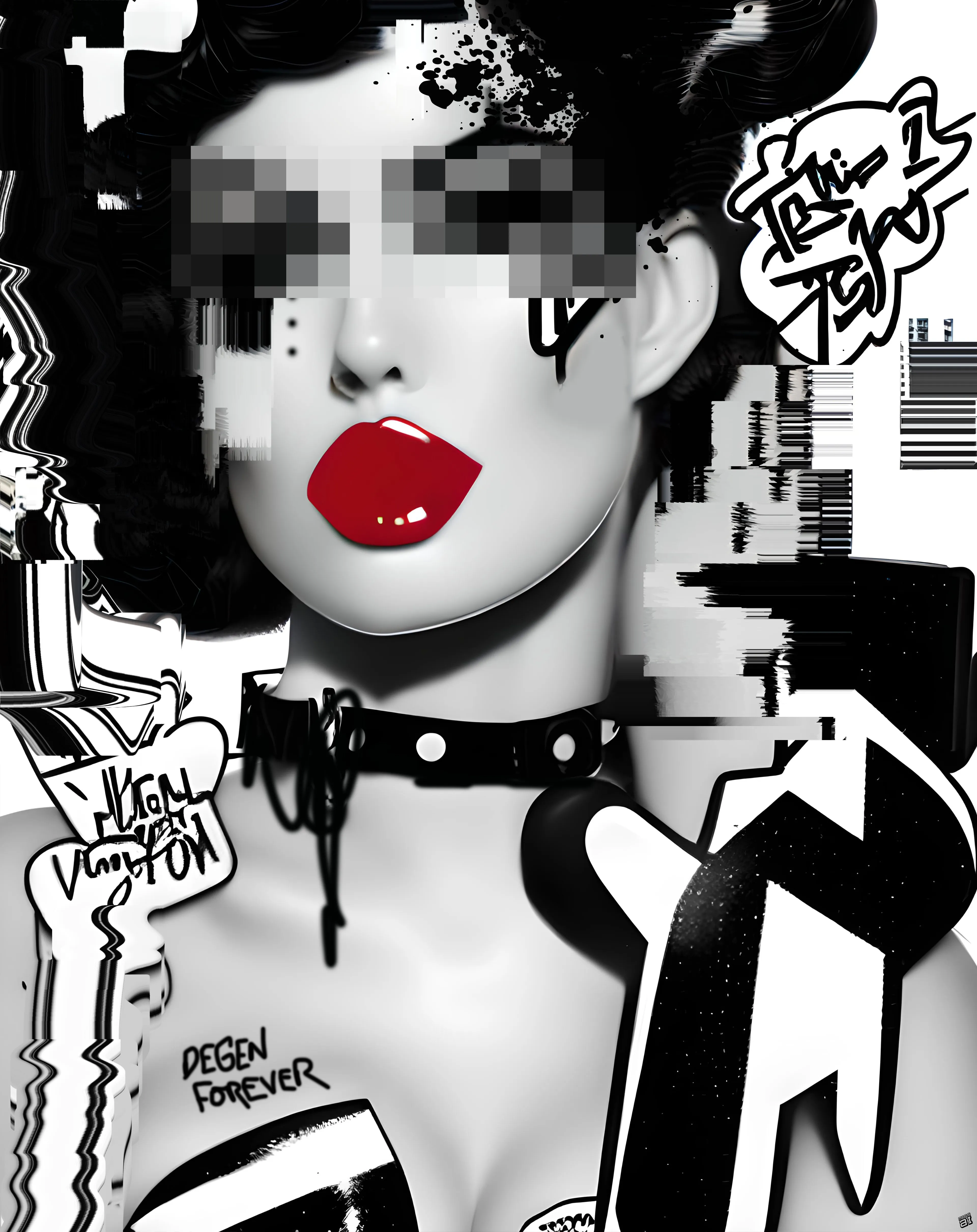 Buckle up, crypto connoisseurs and blockchain buccaneers, the "CRYPTO PIN-UPS" collection is here! This isn't just a series of digital delicacies; it's a full-on cultural cyclone that's ripping through the art world like a hash rate hurricane. 

Miss AL Simpson has captured the essence of the degen spirit – that relentless pursuit of the non-conformist, the HODLing heart of the blockchain rebel. These glitch-goddess pop art NFTs are not mere JPEGs to be flipped for a quick gain; they're your flag in the virtual ground of the metaverse, a declaration that you're not just riding the crypto wave, you ARE the wave.

Every stroke of digital brush and pixelated glitch in the "CRYPTO PIN-UPS" is a story of defiance against the traditional, a manifesto of the movement that's shaking the foundations of finance and art itself. They are the chronicles of blockchain battles, the sultry smiles of Satoshi's dreams, and the gaze of Ethereum's promise, all wrapped in a package that screams 'decentralize me'.

In the labyrinth of ledger lines and the rave of the crypto rush, these pin-ups are the siren songs, luring the true degens to the deeper waters of high art and higher stakes. To hold one is to hold a piece of the blockchain itself, a shard of the code that is the beating heart of our digital dawn.

So, are you in, or are you out? Are you ready to stake your claim with the "CRYPTO PIN-UPS", to embed your essence in the immutable ledger of art history? 

Collect your own "CRYPTO PIN-UP" and hodl her closely...