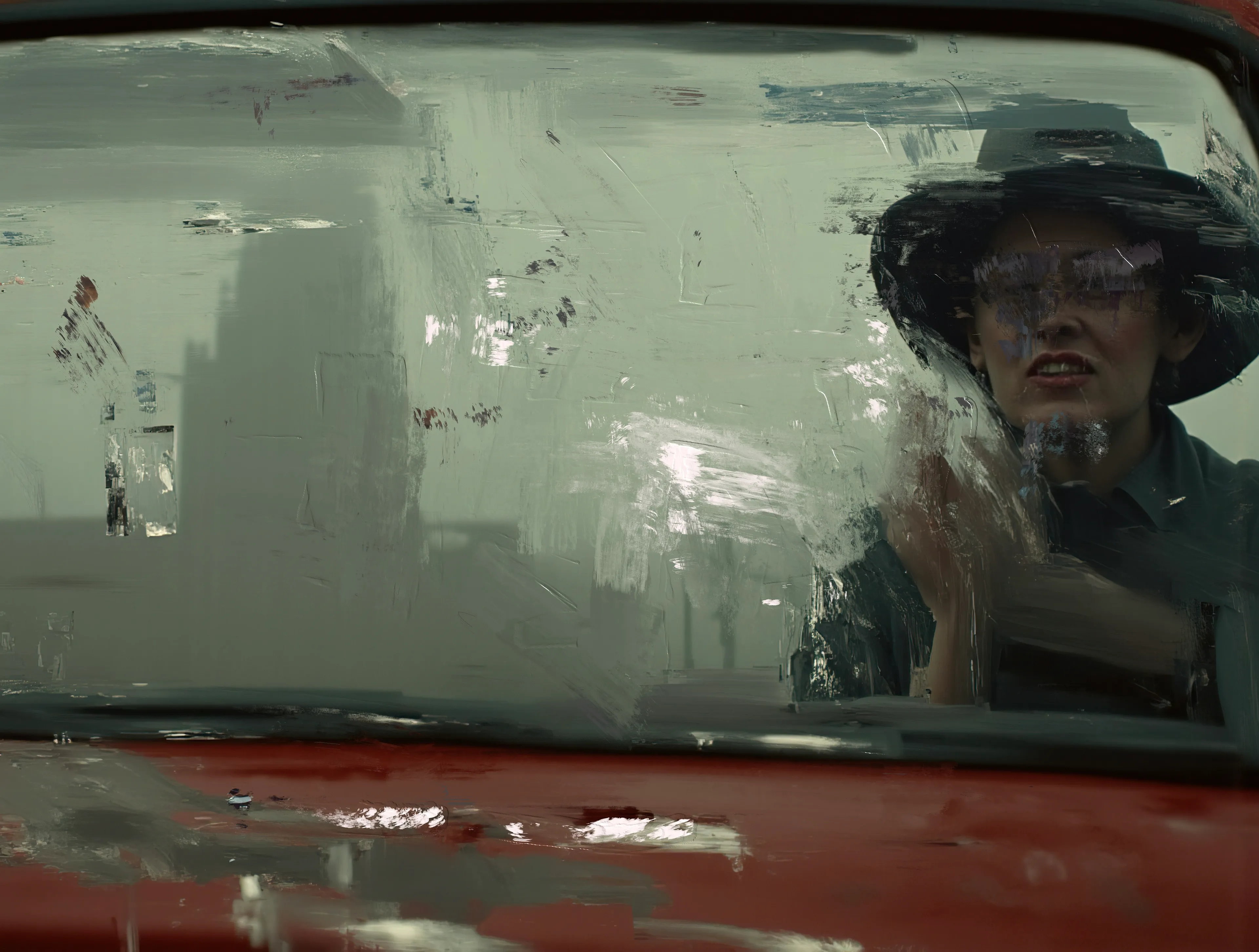 A shadow halts in the smear of rain,
Eyes hidden beneath brimmed regret.
Fingers trace frostbitten glass,
Writing names no one remembers.

The road hums beneath dead tires,
A hymn of empty fields and colder tomorrows.
Inside, the silence crackles,
Static between strangers pretending to trust.

What do they want?
What do you fear?
When the hitchhiker smiles,
The mirror fogs.

And the journey keeps going—
One breath closer to nowhere.