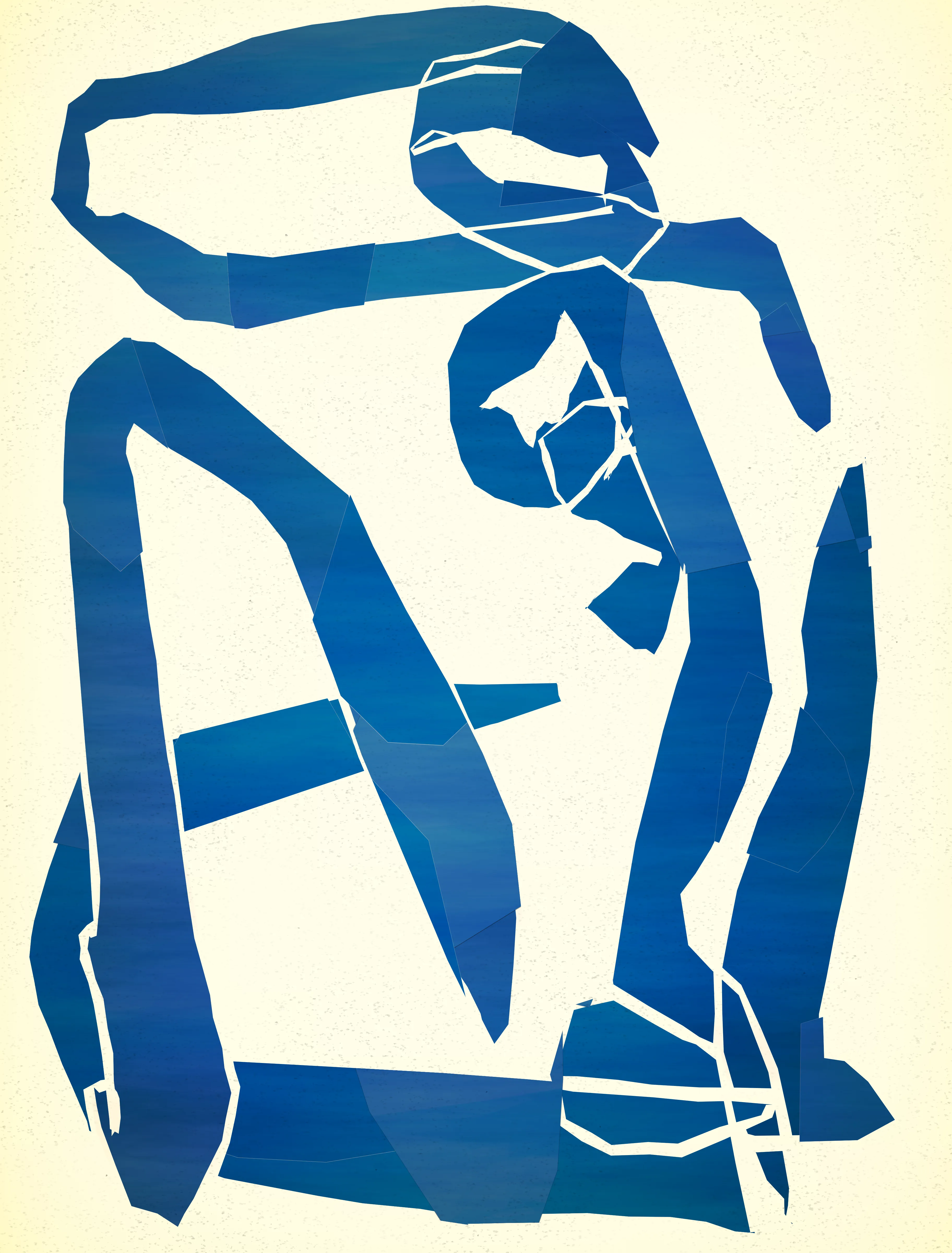 Upon encountering Matisse's ""Blue Nudes"" series, I found myself intrigued by the photograph of a room adorned with these simple yet evocative depictions of the human form. At first glance the figures appeared as harmonious abstractions, each embodying a shared pose while subtly diverging in unique ways upon closer inspection. This experience ignited my fascination with the artistic endeavor to recreate the same essence through multiple iterations, prompting a contemplation on the role of variations in a generative art series in an era often fixated on extravagant algorithmic diversity.

Here we aim to celebrate subtlety. This project employs not only the randomness inherent to algorithms but also the serendipity of human intervention. Anchored in my own hand-drawn inputs, the process intertwines organic paths with algorithmic automation, generating polygons that exude the beauty of nuanced distinctions.

Beyond technique, this endeavor mirrors an autobiographical passage — a celebration of my evolution from functional coder to constructor of pure form. Matisse's iconic method of composing with cut paper — initially a preparatory ritual — mirrors my own journey. What once served utilitarian software now finds purpose in artistry, code morphing into my chosen medium of artistic expression. This metamorphosis, a kinship to Matisse's transformation, is my homage to the creative odyssey that beckons when code transcends its pragmatic origins.