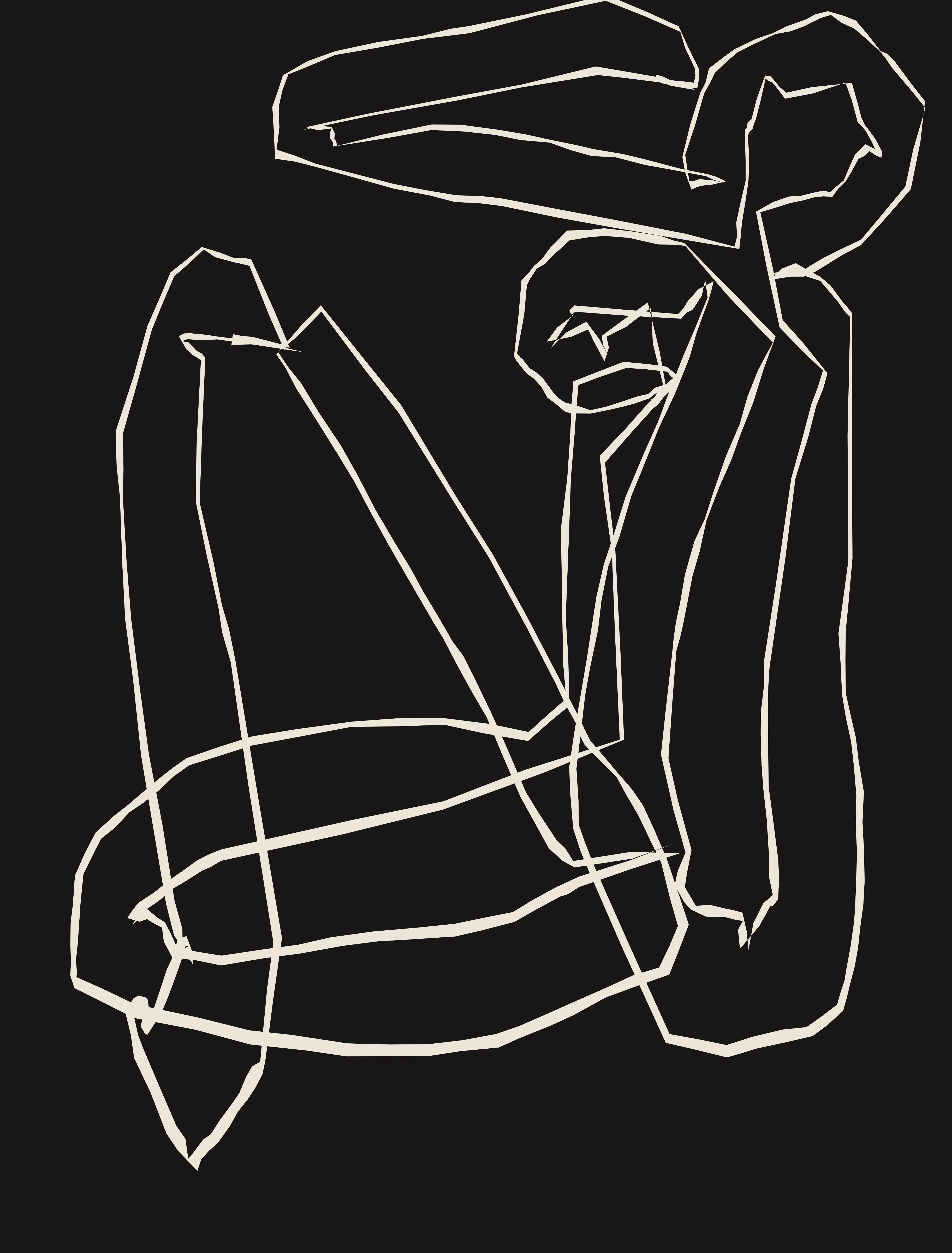 Upon encountering Matisse's ""Blue Nudes"" series, I found myself intrigued by the photograph of a room adorned with these simple yet evocative depictions of the human form. At first glance the figures appeared as harmonious abstractions, each embodying a shared pose while subtly diverging in unique ways upon closer inspection. This experience ignited my fascination with the artistic endeavor to recreate the same essence through multiple iterations, prompting a contemplation on the role of variations in a generative art series in an era often fixated on extravagant algorithmic diversity.

Here we aim to celebrate subtlety. This project employs not only the randomness inherent to algorithms but also the serendipity of human intervention. Anchored in my own hand-drawn inputs, the process intertwines organic paths with algorithmic automation, generating polygons that exude the beauty of nuanced distinctions.

Beyond technique, this endeavor mirrors an autobiographical passage — a celebration of my evolution from functional coder to constructor of pure form. Matisse's iconic method of composing with cut paper — initially a preparatory ritual — mirrors my own journey. What once served utilitarian software now finds purpose in artistry, code morphing into my chosen medium of artistic expression. This metamorphosis, a kinship to Matisse's transformation, is my homage to the creative odyssey that beckons when code transcends its pragmatic origins.
