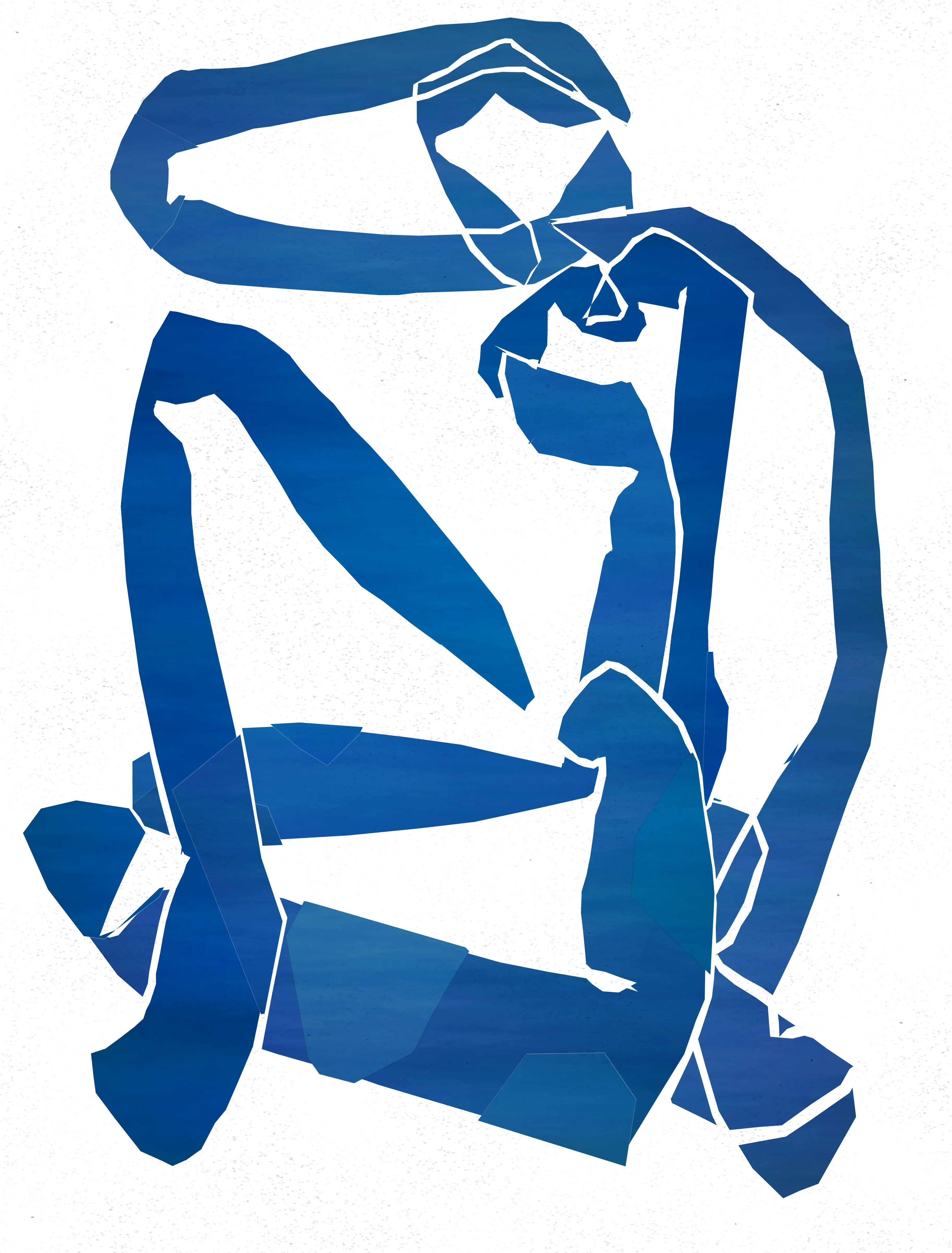 Upon encountering Matisse's ""Blue Nudes"" series, I found myself intrigued by the photograph of a room adorned with these simple yet evocative depictions of the human form. At first glance the figures appeared as harmonious abstractions, each embodying a shared pose while subtly diverging in unique ways upon closer inspection. This experience ignited my fascination with the artistic endeavor to recreate the same essence through multiple iterations, prompting a contemplation on the role of variations in a generative art series in an era often fixated on extravagant algorithmic diversity.

Here we aim to celebrate subtlety. This project employs not only the randomness inherent to algorithms but also the serendipity of human intervention. Anchored in my own hand-drawn inputs, the process intertwines organic paths with algorithmic automation, generating polygons that exude the beauty of nuanced distinctions.

Beyond technique, this endeavor mirrors an autobiographical passage — a celebration of my evolution from functional coder to constructor of pure form. Matisse's iconic method of composing with cut paper — initially a preparatory ritual — mirrors my own journey. What once served utilitarian software now finds purpose in artistry, code morphing into my chosen medium of artistic expression. This metamorphosis, a kinship to Matisse's transformation, is my homage to the creative odyssey that beckons when code transcends its pragmatic origins.