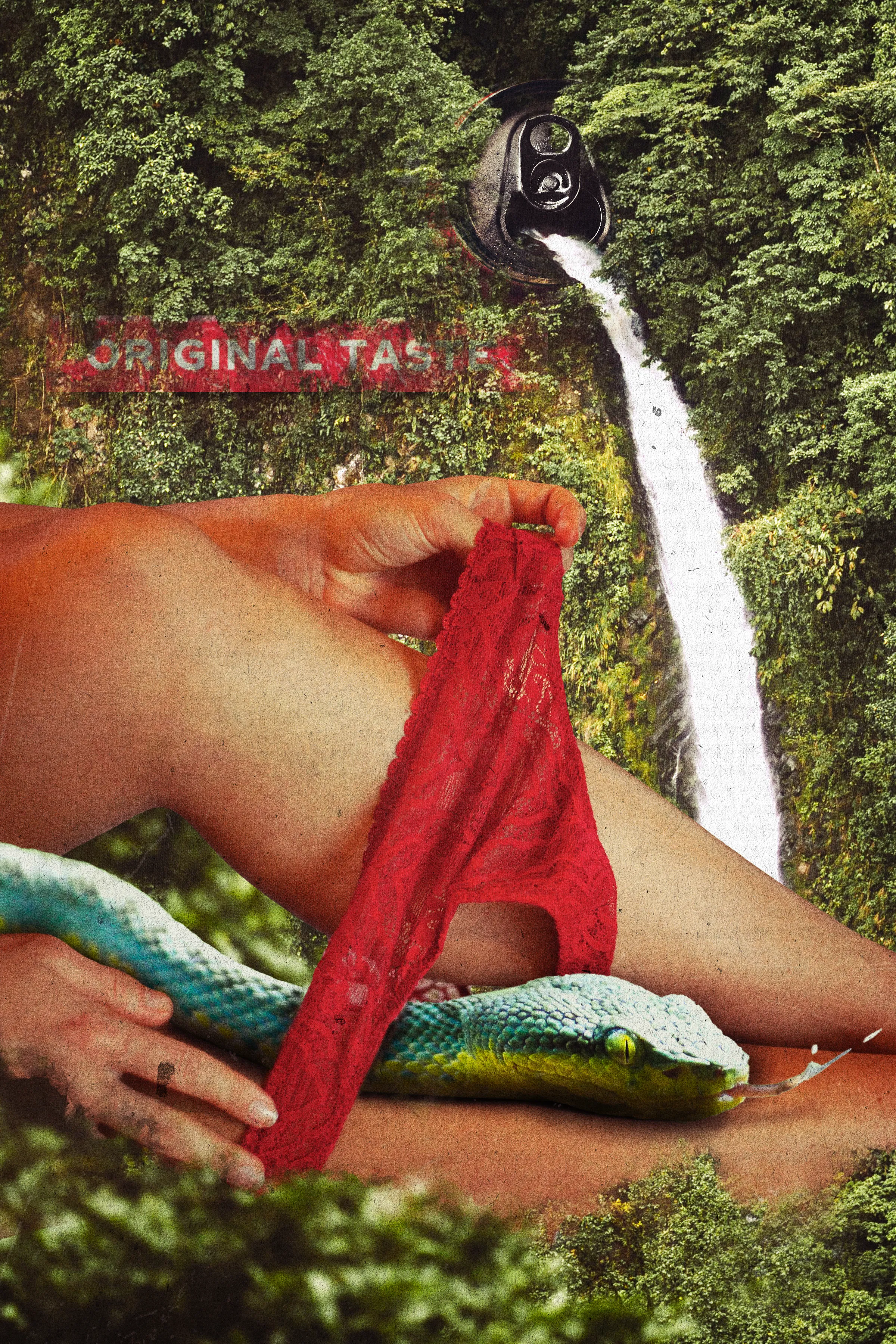 The uniqueness of the human body returning to nature, the menacing sensuality represented by the snake.
Each one has its own original taste.