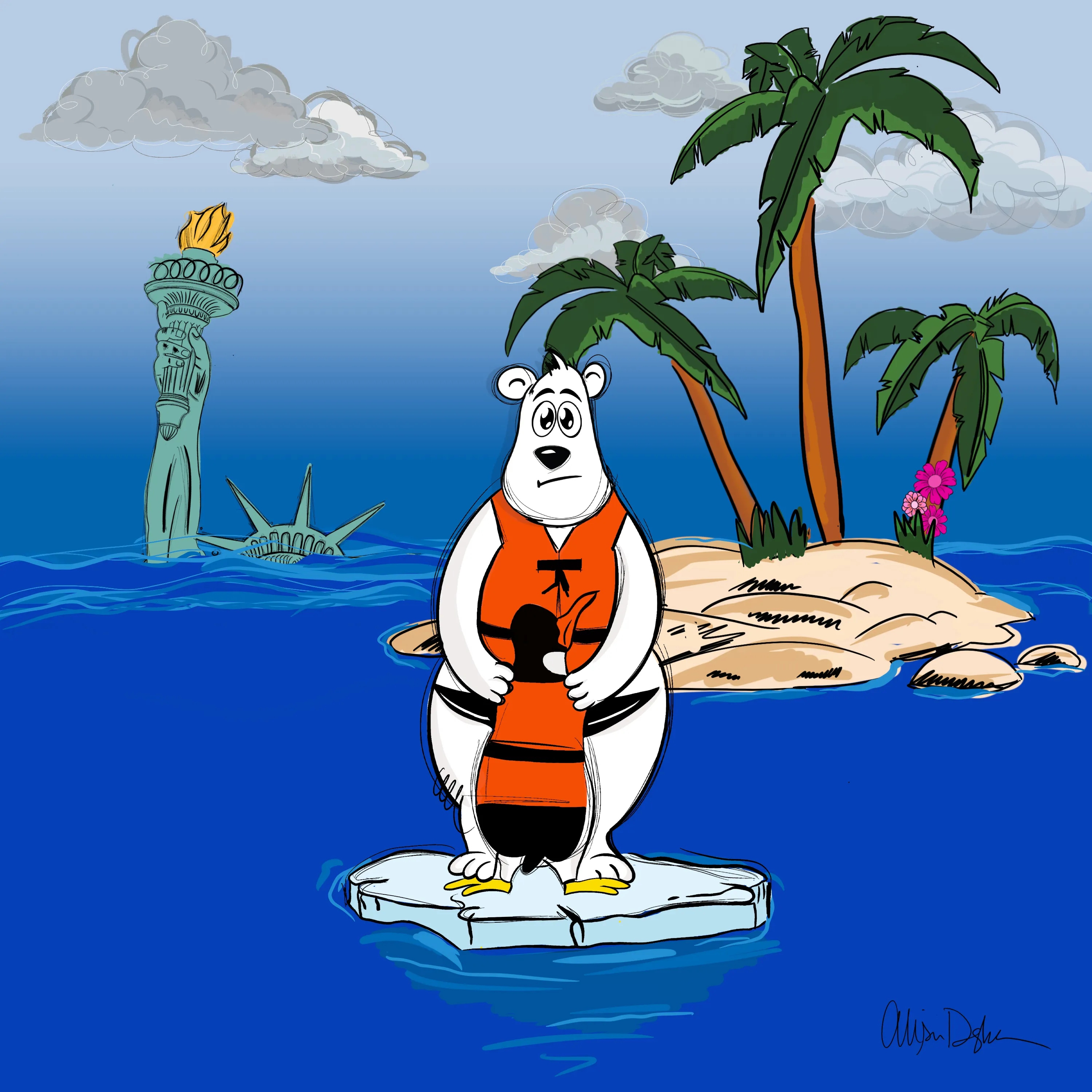 The Hundred Bear Club brings awareness of the impact global warming has on the Earth’s wildlife population with 100 unique bears.  Our actions as humans for bigger, better, and faster industries that rely on fossil fuels that release greenhouse gas into our atmosphere have caused an increase in global temperatures. Thus damaging our delicate ecosystem. We must as a society protect, preserve and nurture our planet for future generations so humans and wildlife may live without fear of extinction.

My goal as an artist, activist, and concerned citizen of planet Earth is to bring awareness of the danger mankind has caused to our home. Also, to find solutions to combat our warming planet.  One voice can bring awareness; many voices can bring positive change.