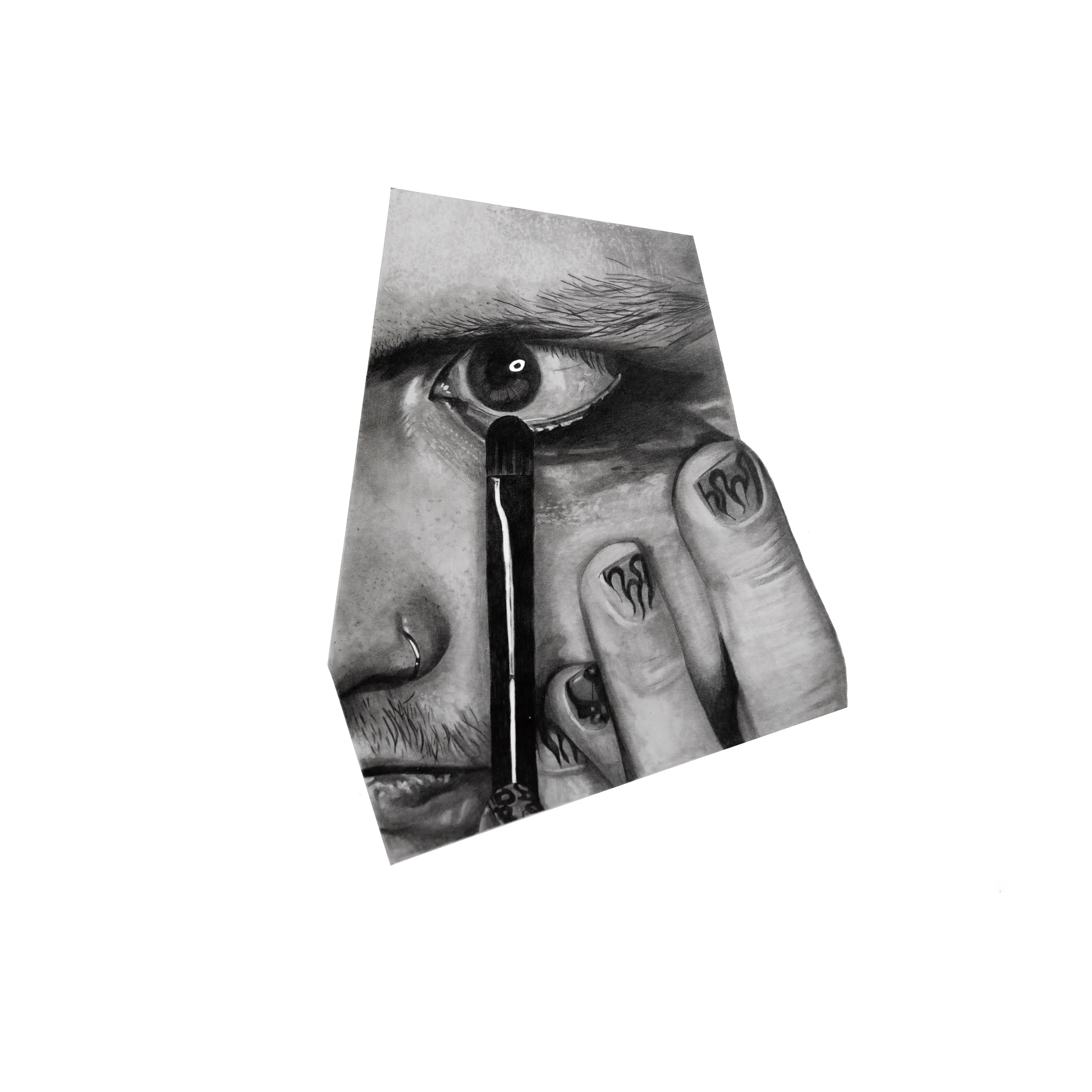 This is a project of 3 self-portraits I drew from my own photographs.
Pencil on paper. 

About freedom of expression, absence of gender stereotypes, social condemnation, about love for myself and love in principle.

I care about this topic and I express myself in my art.
I would really like men to paint their nails, wear makeup, wear dresses, stay home with their children, and shave their body hair. That is, if that is what they want to do.
I would like women to wear slacks, cut their hair short, develop careers and work as subway drivers. That's if they want to.

Femininity is not about facial makeup and lace underwear. Masculinity is not a pumped-up body and the ability to hammer nails.