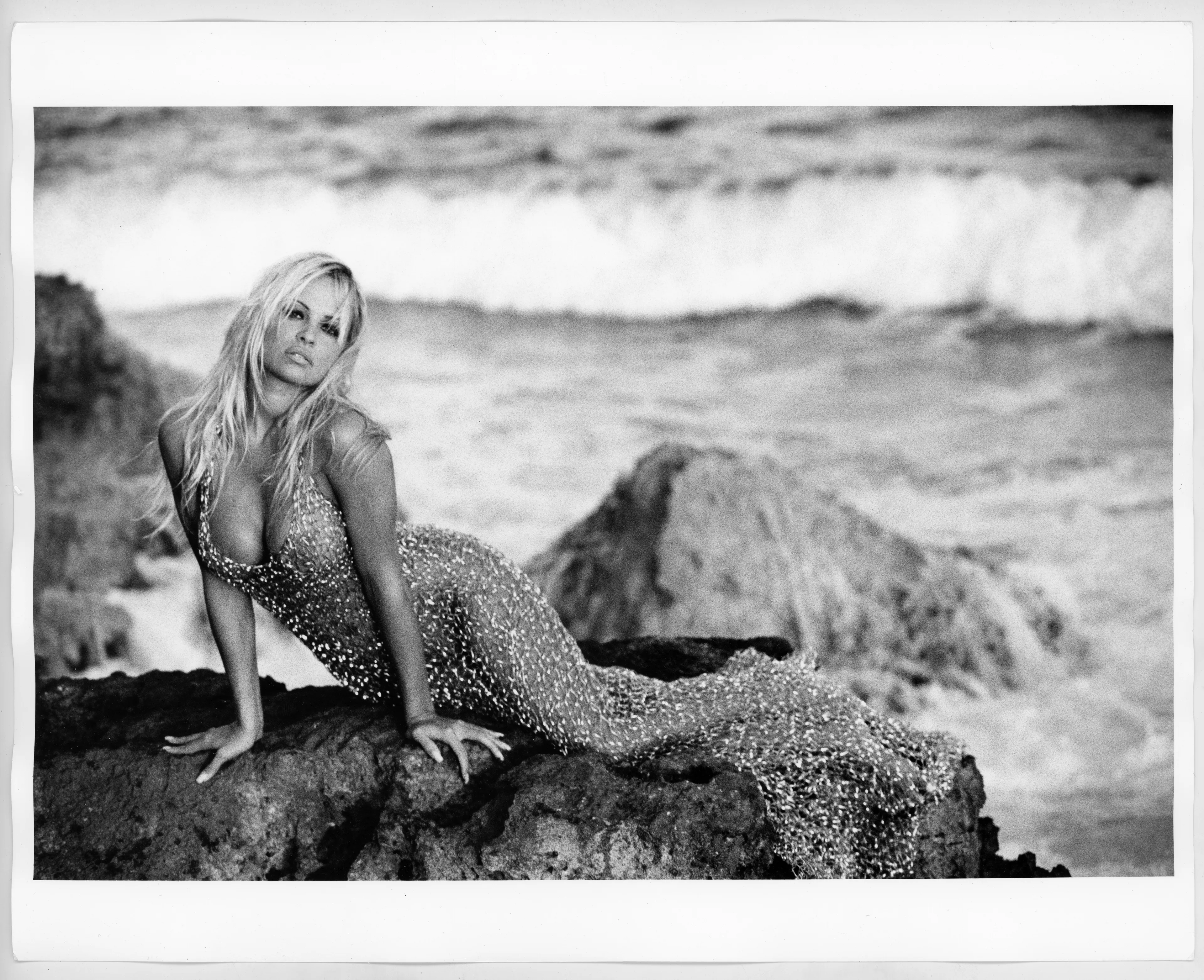 Blonde Bombshell.  American Icon. TV Star and celebrated Playmate. Sex Goddess mesmerizing the World.  Pam emerges from the  depths of the ocean with the wind in her hair, the taste of salt in the air, the surf breaking upon the rocks…Venus rising from the Sea.