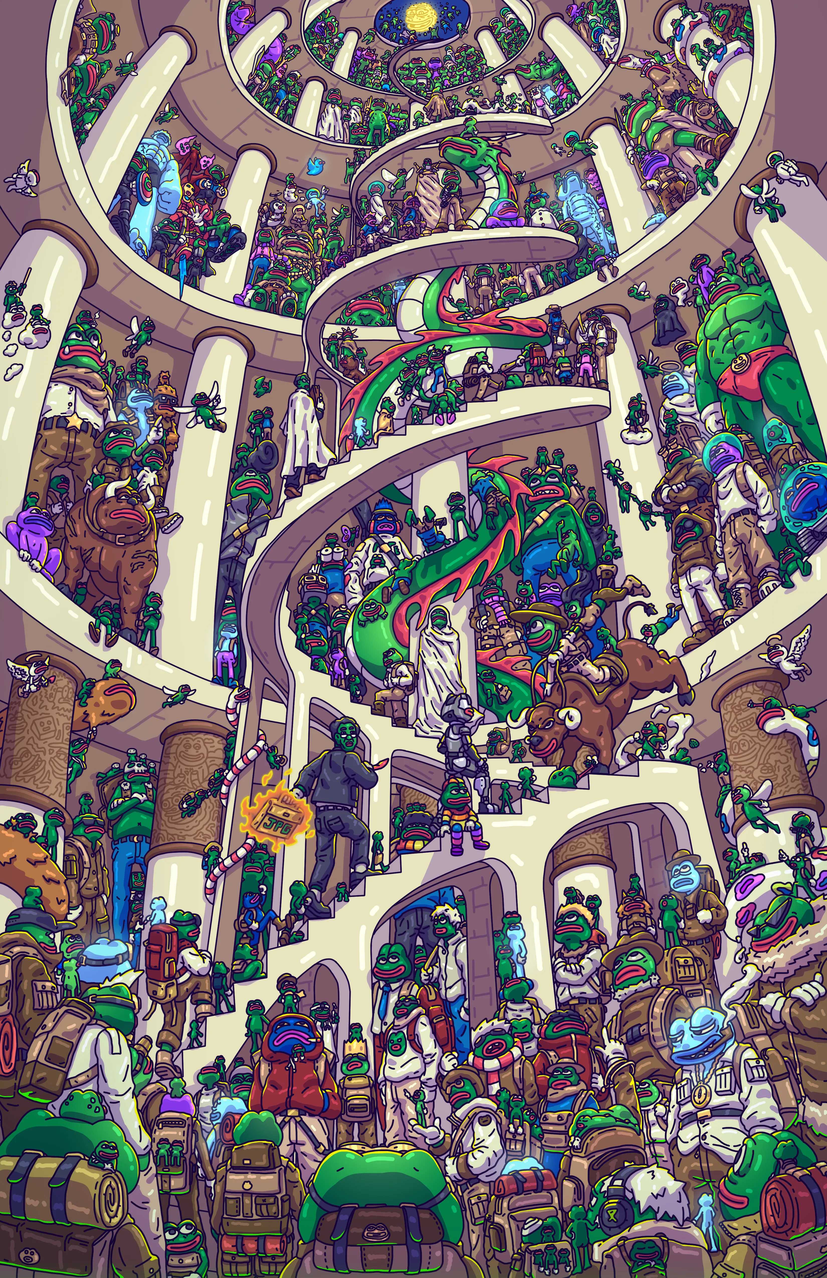 MOONPEPE is inspired by the Pepe culture, Rare Pepe, amazing artists, meme, and community.

We build the culture.
We love the culture.
We believe in the culture.

WAGMI🔥🐸🤝

"SIX HUNDRED" 
600 characters in this piece.
3300 x 5100 px
Created by LavaaGang