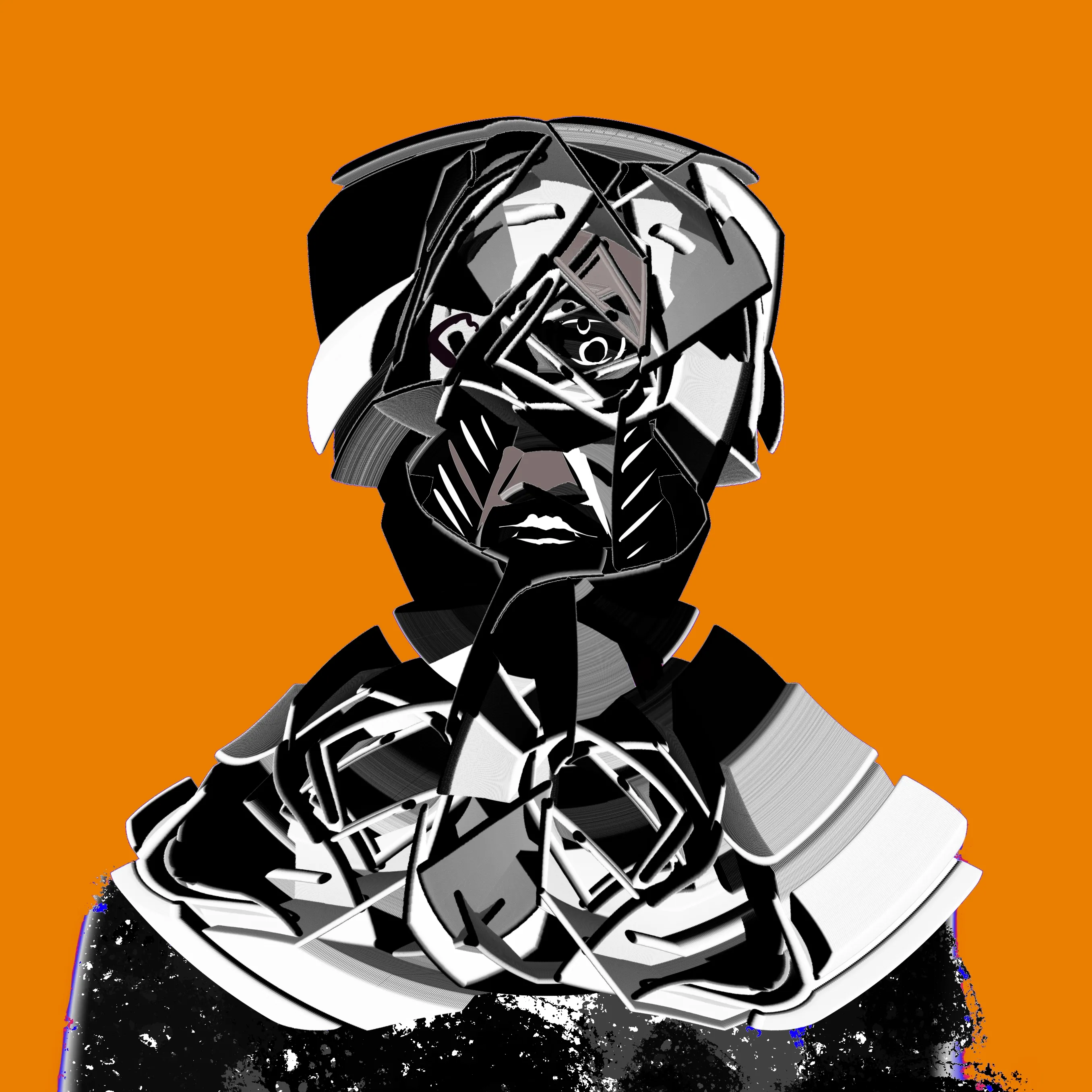 This digital painting is the first in a series of abstract digital portraits.