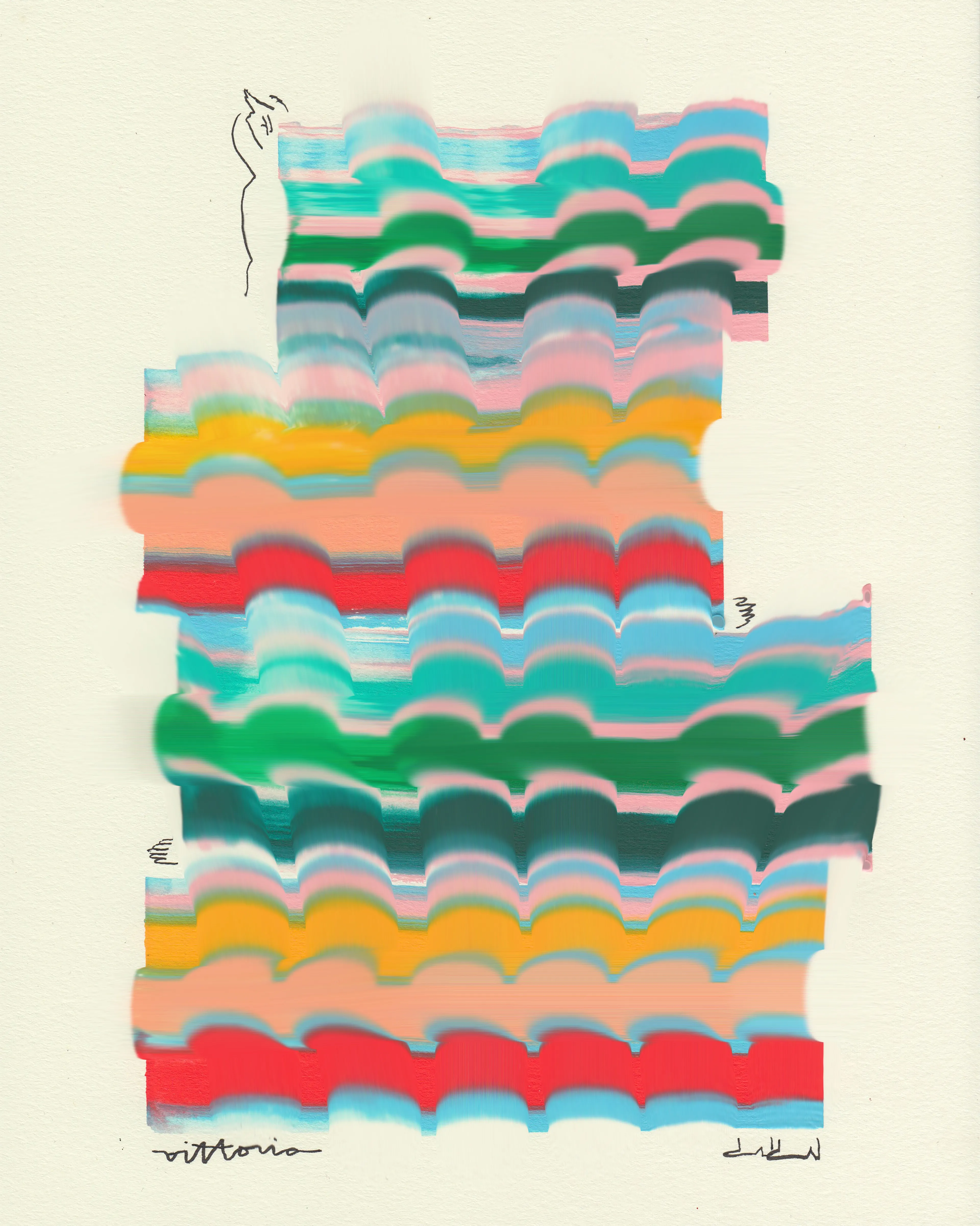 Amber Vittoria’s abstracted portraits create a relatable depiction of womanhood. Leveraging computer algorithms to distort her paintings, these unrepeatable digital counterparts embrace the idea of chance, of accepting one’s self. An NFT 1/1 edition.