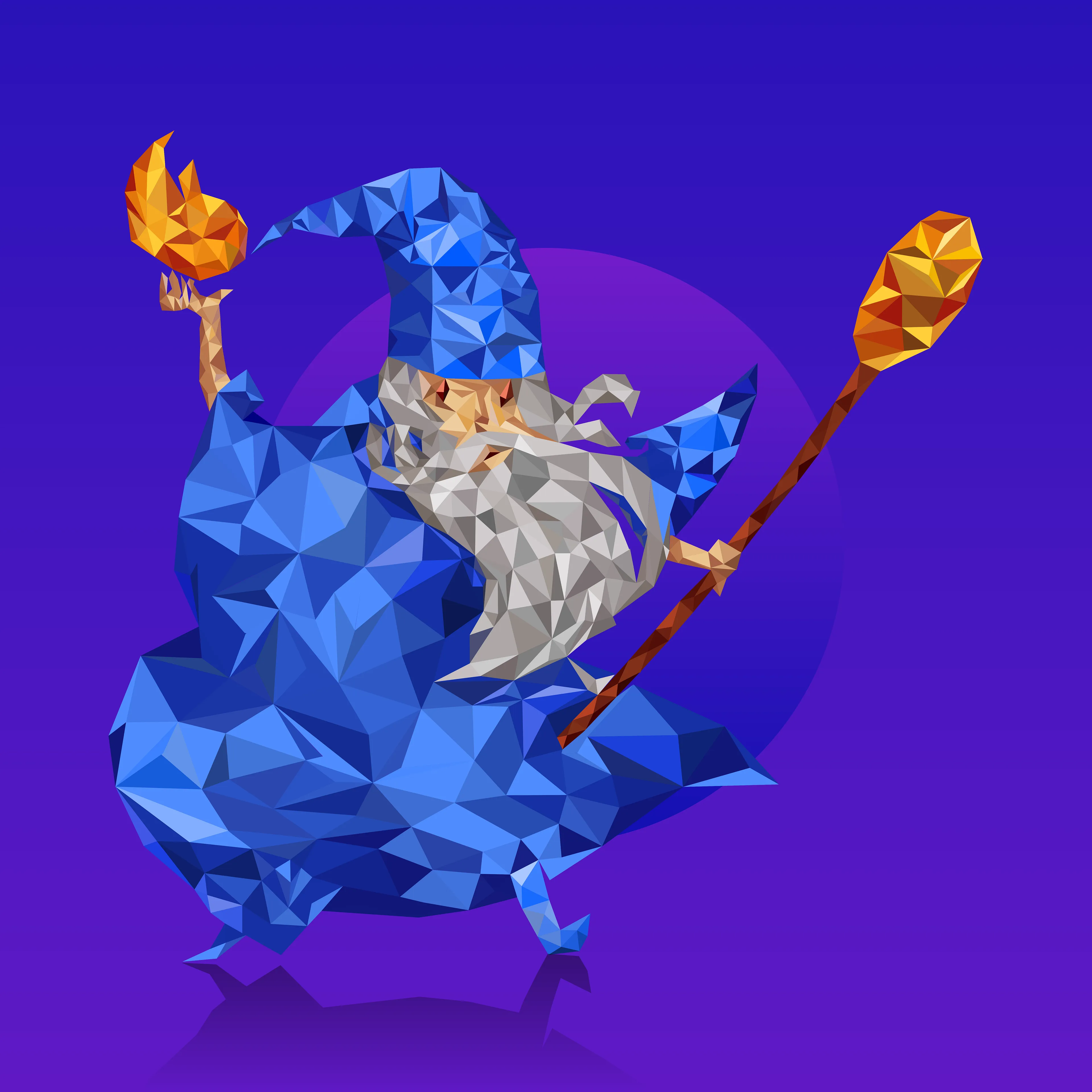 4000px x 4000px

This was created for the RAREART2 Festival in NY.

The original Magic Internet Money Wizard was made by reddit user mavensbot. The modified version is by user dayvi. I made a lowpoly wizard from the modified version. At the last count, it is made with 1044 triangles and it took me a few days to make.