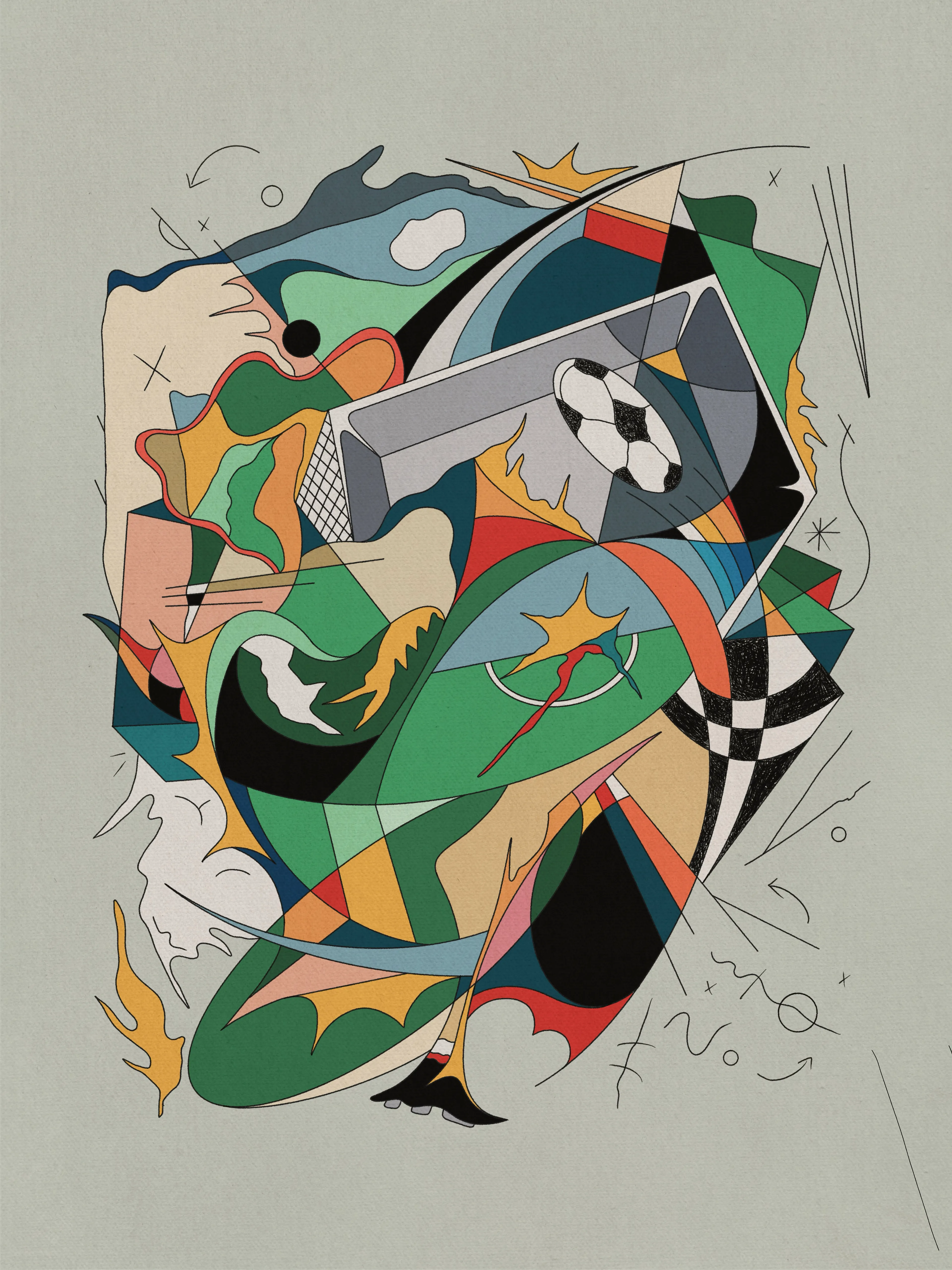 NINFA x Tormius

The Art of Play is a series of 11 abstract pieces, each inspired by a different sport: Fencing, Basketball, Ice Hockey, Bowling, Football, Archery, Skate, Badminton, Baseball, Sailing and Tennis.

The goal is to capture the feeling of movement, tension, and flow behind each game. Every piece is a visual interpretation in my own style which is not figurative but seeks to capture the essence and rhythm.

I wanted to strip away the literal and focus on the energy through shape, color, and composition. Each artwork reflects a kind of motion that lives beyond the rules of the game.