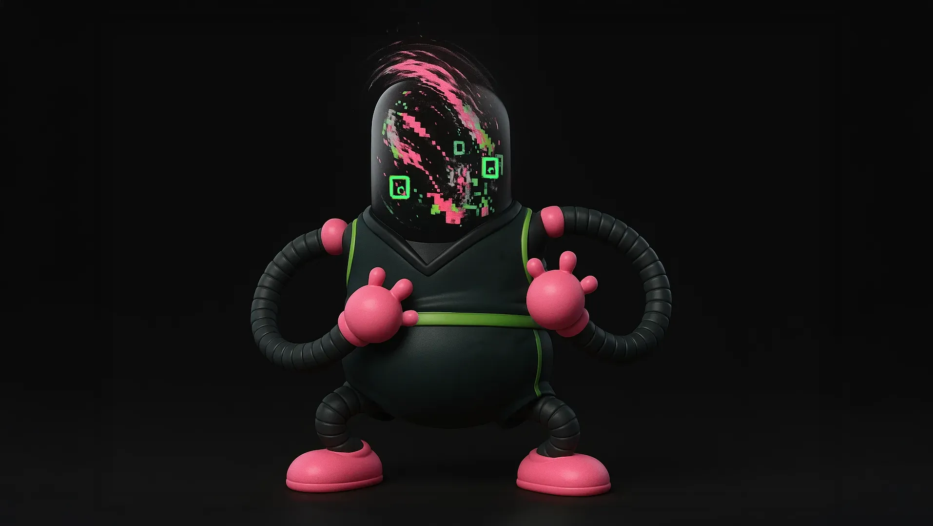 404 gacha figure representations based on the artworks of XCOPY, as imagined by Nuclear Samurai for the Frens & Legends art series. 