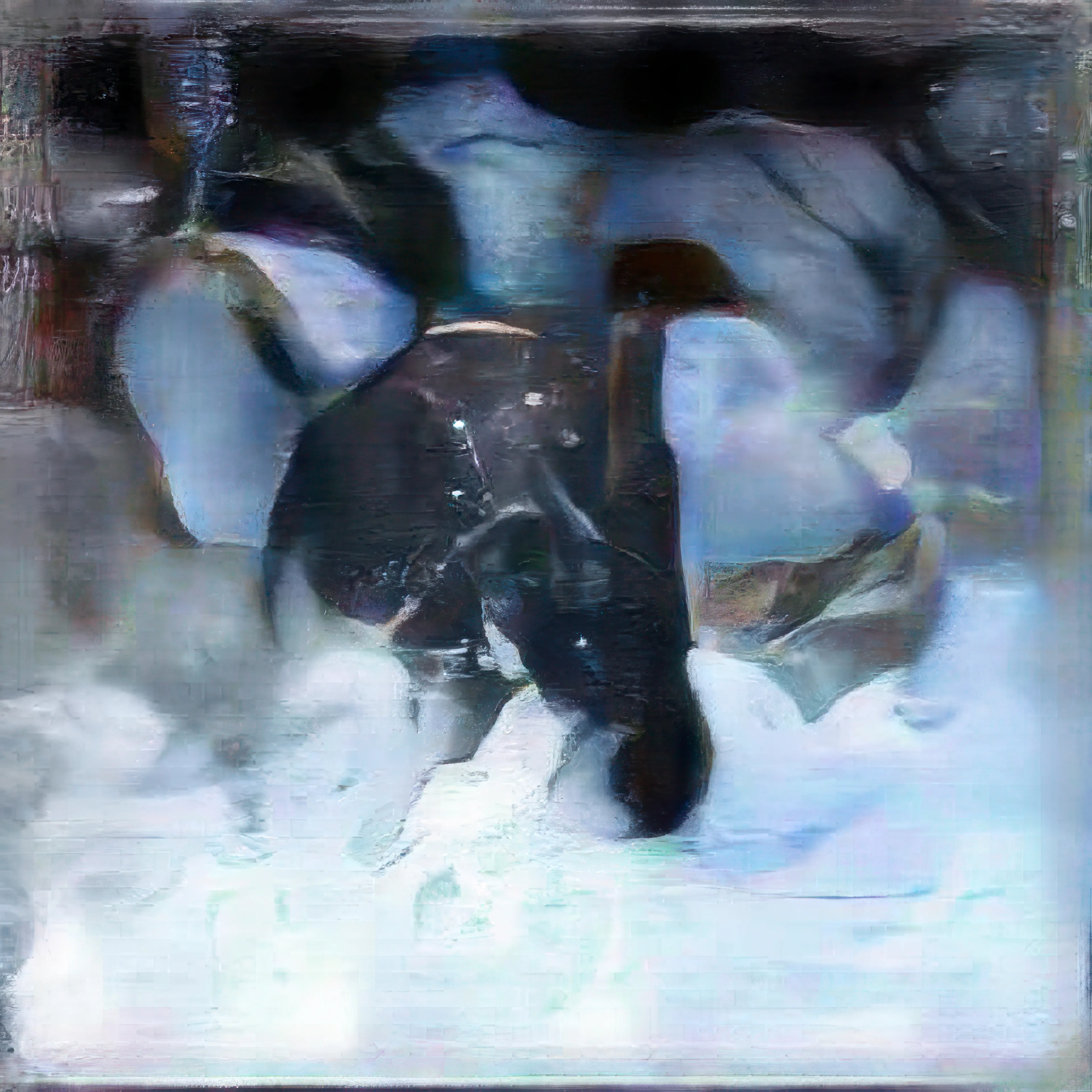 **Neural Abstractions (2016–17)**
Neural Abstractions represents Klingemann’s breakthrough into true AI-assisted image generation, using early deep neural networks to summon surreal new visions. Created in 2016–17, these works grew out of experiments with Plug-and-Play Generative Networks (PPGN), an innovative technique that predates GANs, allowing an AI to generate images by maximizing the outputs of a classifier rather than by direct synthesis. Instead of training a network to draw per se, Klingemann ingeniously trained a suite of custom classifier models (on datasets he curated himself) and then set a generative process to “please” those models. In practice, he fed the network a target concept, not via text prompt, but via a classifier node such as “portrait” or “map”, and the system iteratively adjusted a noise image until the classifier was highly activated.
Rejecting the generic categories bundled with the original PPGN code (which skewed towards dogs and everyday objects), Klingemann plugged in his own bespoke categories. He hand-sorted tens of thousands of images, from vintage album covers to 19th-century book illustrations to even erotic photographs, into conceptual groupings, training neural nets to recognize these themes. In doing so, he effectively hacked the generative process to follow the peculiar contours of his personal datasets. The resulting images, which he termed “Neural Abstractions,” are richly ambiguous. Hints of familiar shapes, a silhouette that could be a reclining nude or the glint of an eye, dissolve into painterly washes of color and texture. The AI seems to grope toward forms without ever fully resolving them, offering a “base understanding of composition and interesting colors” while birthing proto-figures that hover on the brink of recognition.
Because the raw outputs were modest in size and clarity, a limitation of 2016-era networks, Klingemann devised a novel post-processing step that would become a hallmark of his style: transhancement. This custom technique fed the low-resolution neural outputs into a secondary pix2pix-based model that upscaled and hallucinated extra detail, layer by layer. Unlike traditional upscaling which merely smooths or interpolates, transhancement exaggerates the AI’s own artifacts, creating “beautiful convolutional artifacts” and razor-sharp edges that amplify the image’s uncanny character. By repeatedly doubling an image’s size, Klingemann transformed a 256px blurry apparition into a large, crisply freakish tableau.
The artifacts - glitchy striations, bizarre textures - are not flaws but the very soul of the work, imbuing it with an otherworldly, hallucinatory quality. In Neural Abstractions, one discerns a machine dreaming aloud, as if it were trying to reconstruct reality from only half-remembered shapes. This series solidified Klingemann’s status as a pioneer of AI art, establishing an aesthetic of ambiguity and unpredictability that remains “uniquely computational yet deeply human.”