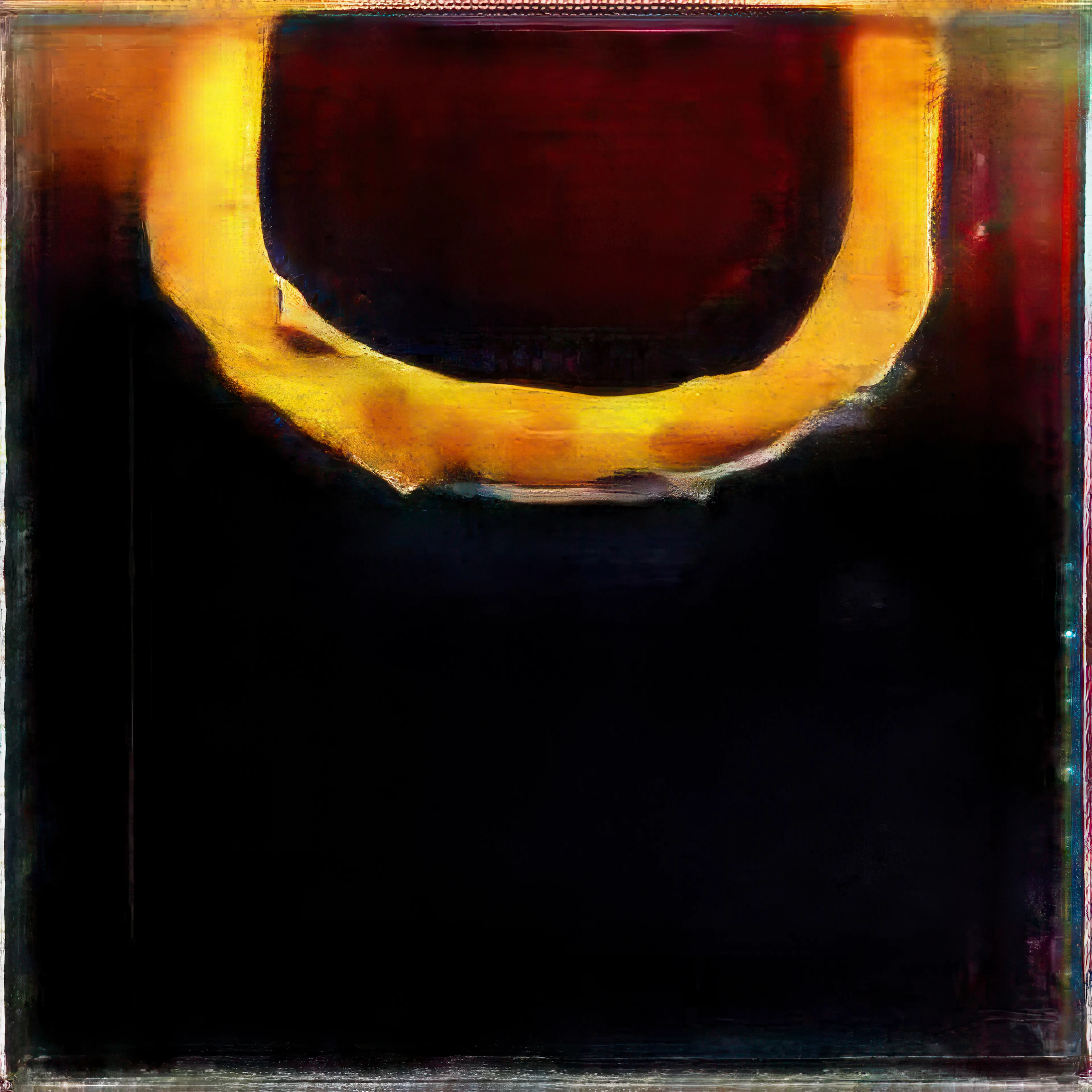 **Neural Abstractions (2016–17)**
Neural Abstractions represents Klingemann’s breakthrough into true AI-assisted image generation, using early deep neural networks to summon surreal new visions. Created in 2016–17, these works grew out of experiments with Plug-and-Play Generative Networks (PPGN), an innovative technique that predates GANs, allowing an AI to generate images by maximizing the outputs of a classifier rather than by direct synthesis. Instead of training a network to draw per se, Klingemann ingeniously trained a suite of custom classifier models (on datasets he curated himself) and then set a generative process to “please” those models. In practice, he fed the network a target concept, not via text prompt, but via a classifier node such as “portrait” or “map”, and the system iteratively adjusted a noise image until the classifier was highly activated.
Rejecting the generic categories bundled with the original PPGN code (which skewed towards dogs and everyday objects), Klingemann plugged in his own bespoke categories. He hand-sorted tens of thousands of images, from vintage album covers to 19th-century book illustrations to even erotic photographs, into conceptual groupings, training neural nets to recognize these themes. In doing so, he effectively hacked the generative process to follow the peculiar contours of his personal datasets. The resulting images, which he termed “Neural Abstractions,” are richly ambiguous. Hints of familiar shapes, a silhouette that could be a reclining nude or the glint of an eye, dissolve into painterly washes of color and texture. The AI seems to grope toward forms without ever fully resolving them, offering a “base understanding of composition and interesting colors” while birthing proto-figures that hover on the brink of recognition.
Because the raw outputs were modest in size and clarity, a limitation of 2016-era networks, Klingemann devised a novel post-processing step that would become a hallmark of his style: transhancement. This custom technique fed the low-resolution neural outputs into a secondary pix2pix-based model that upscaled and hallucinated extra detail, layer by layer. Unlike traditional upscaling which merely smooths or interpolates, transhancement exaggerates the AI’s own artifacts, creating “beautiful convolutional artifacts” and razor-sharp edges that amplify the image’s uncanny character. By repeatedly doubling an image’s size, Klingemann transformed a 256px blurry apparition into a large, crisply freakish tableau.
The artifacts - glitchy striations, bizarre textures - are not flaws but the very soul of the work, imbuing it with an otherworldly, hallucinatory quality. In Neural Abstractions, one discerns a machine dreaming aloud, as if it were trying to reconstruct reality from only half-remembered shapes. This series solidified Klingemann’s status as a pioneer of AI art, establishing an aesthetic of ambiguity and unpredictability that remains “uniquely computational yet deeply human.”