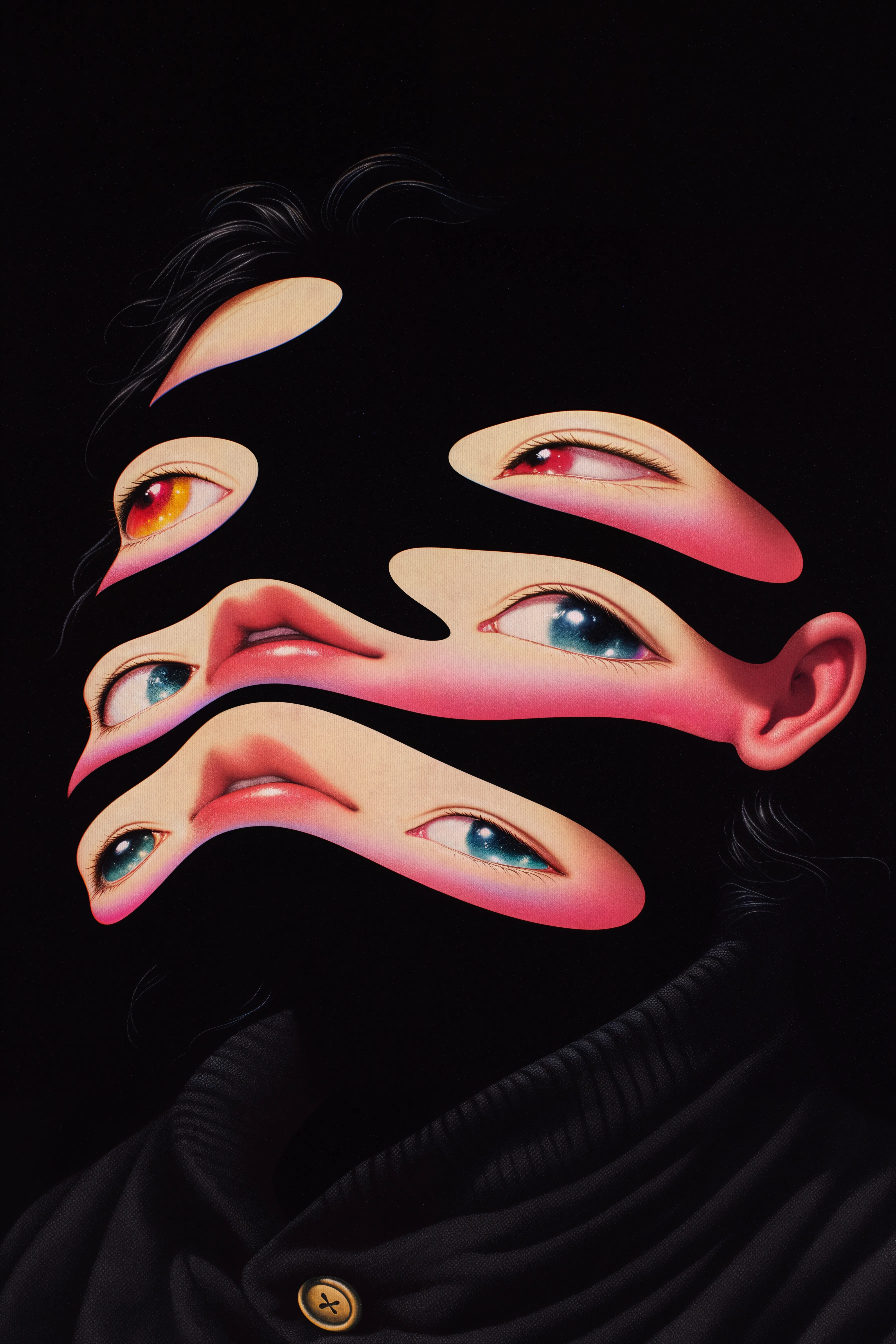 Each eye a mask. Each gaze a role rehearsed. Until the real one forgets how to return.

RedruM - 2025