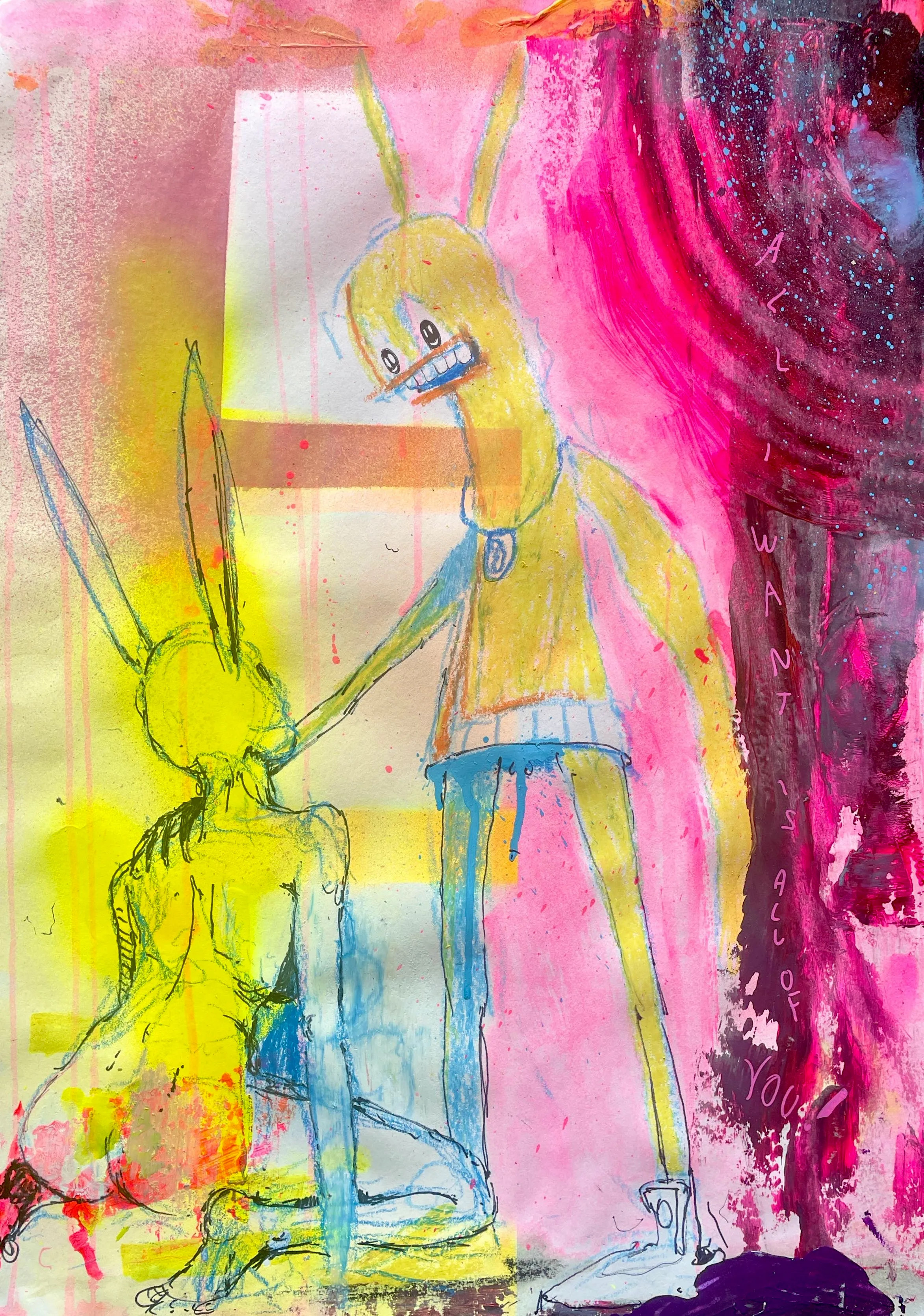 Pastels, Markers & Acrylic Paint

Includes the original physical artwork on watercolour paper (420x594mm)
Shipping & packaging included

Note: The physical piece is only guaranteed for the first owner.